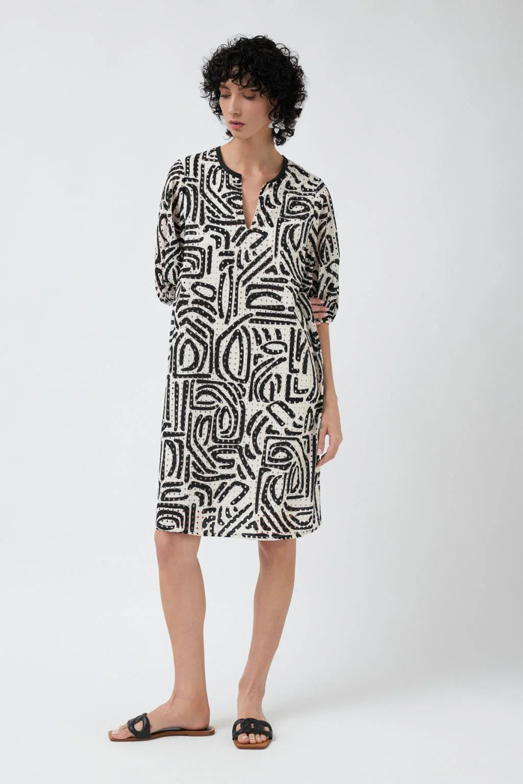 Alamas Dress in Geometric Print