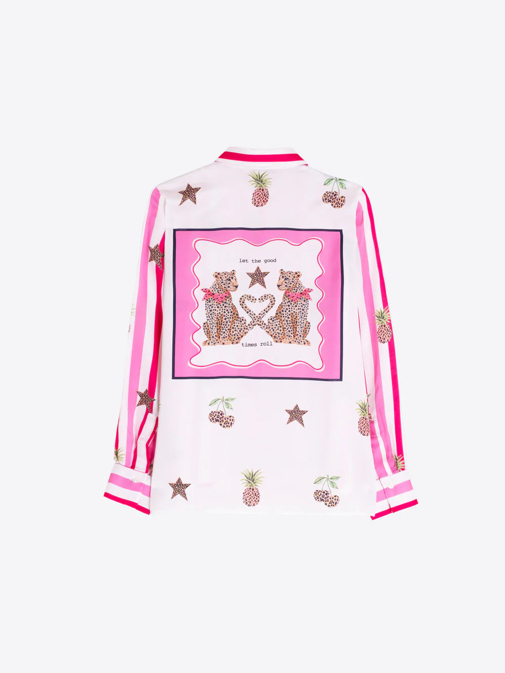 Vilagallo Pink Stripe Blouse in Leopard Pineapple