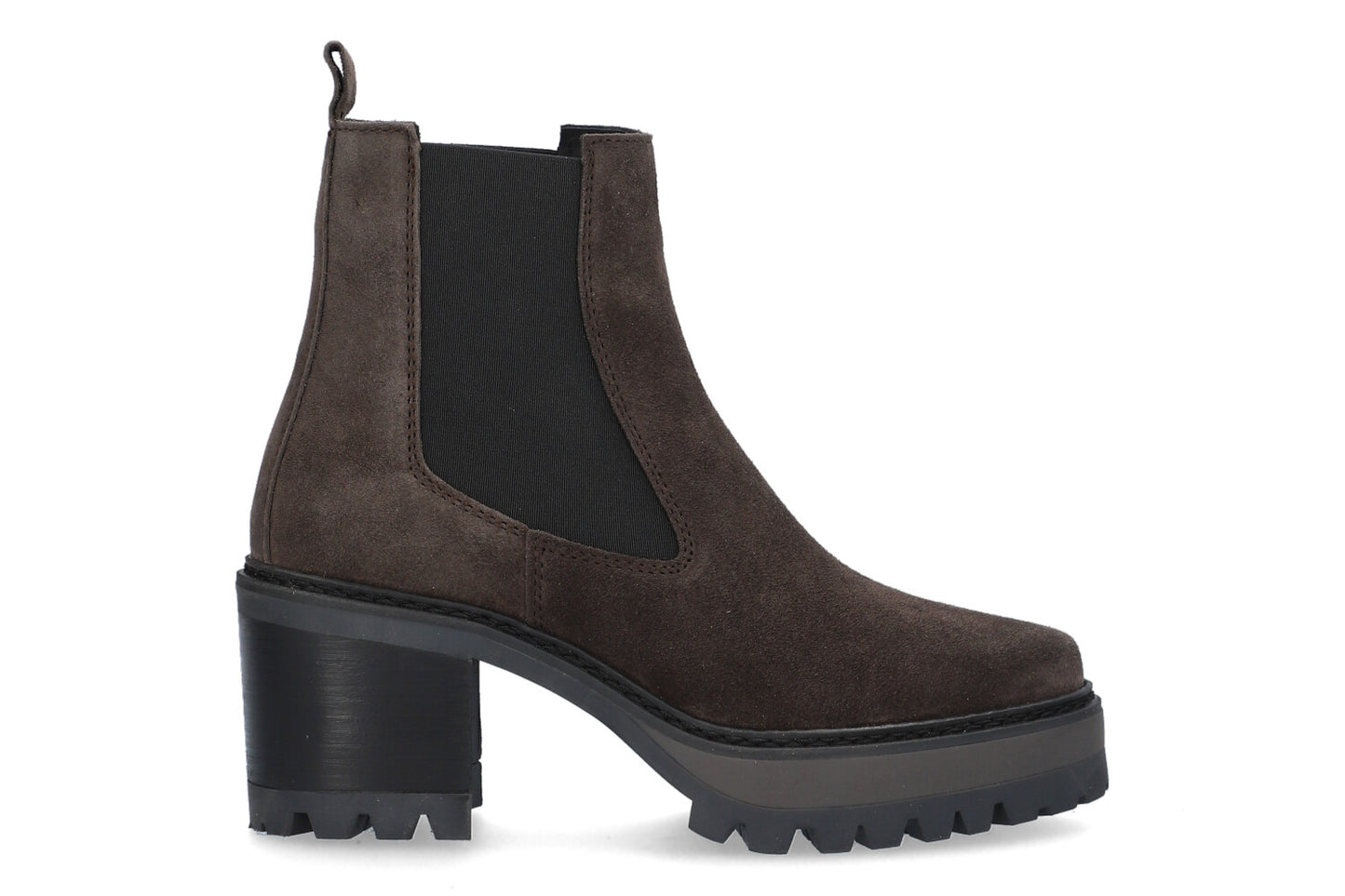 Alpe Suede Chunky Heeled Boot in Brown
