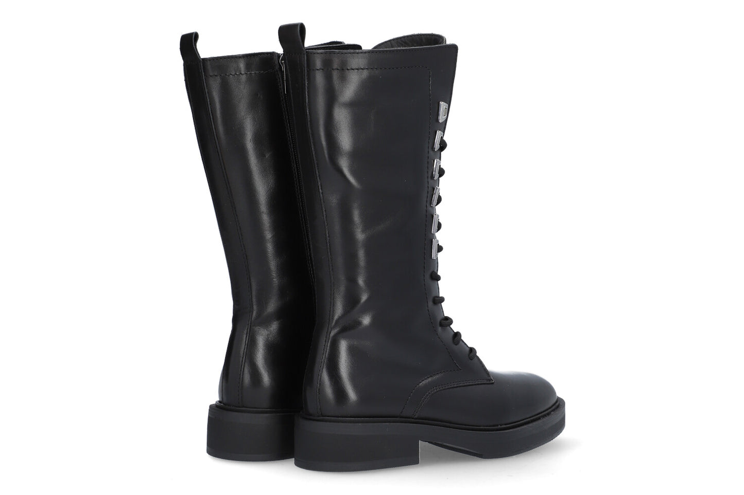 Alpe Long Lace Up Boot in Black
