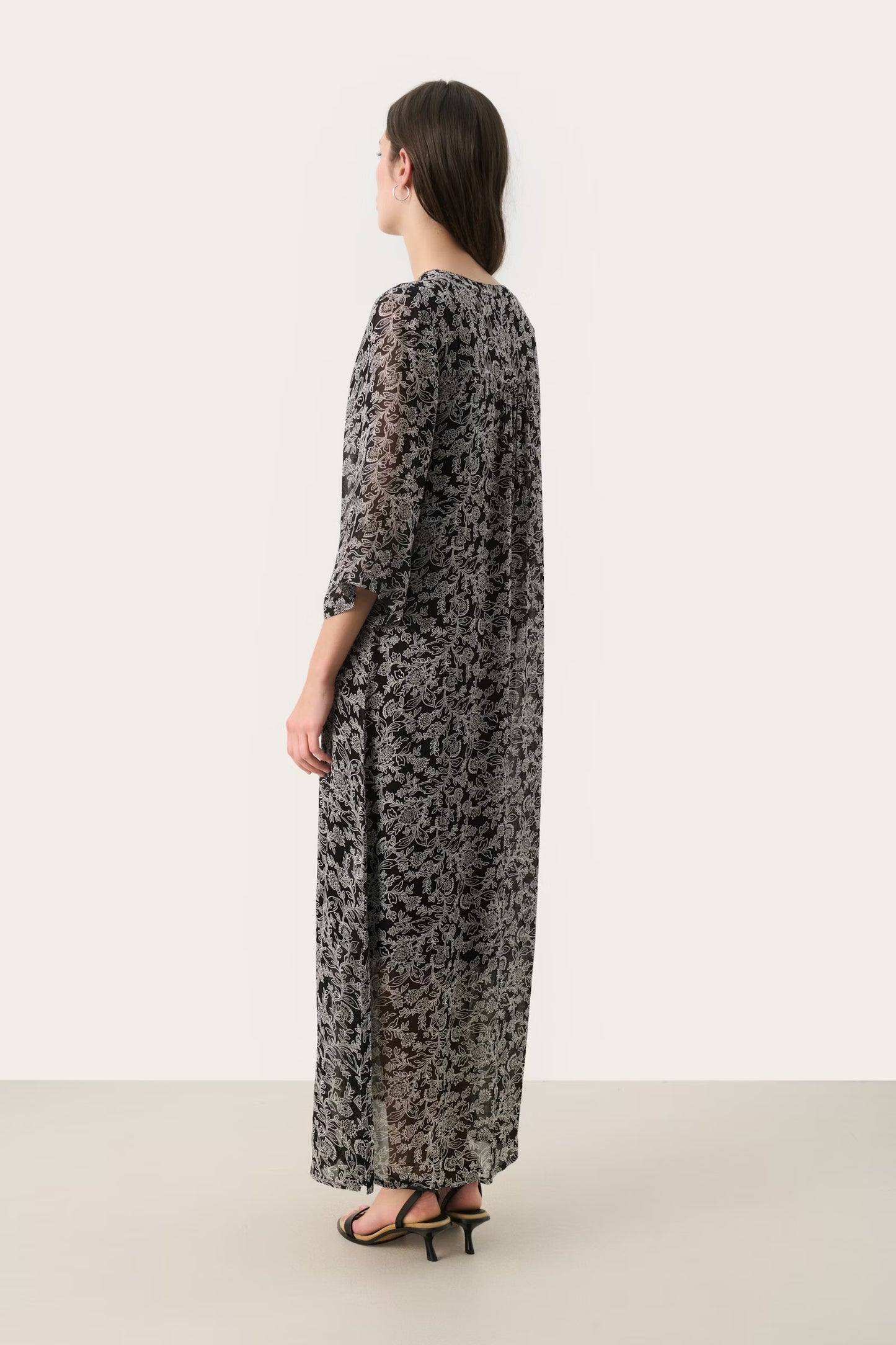 Part Two Berit Long Dress in Black Flower
