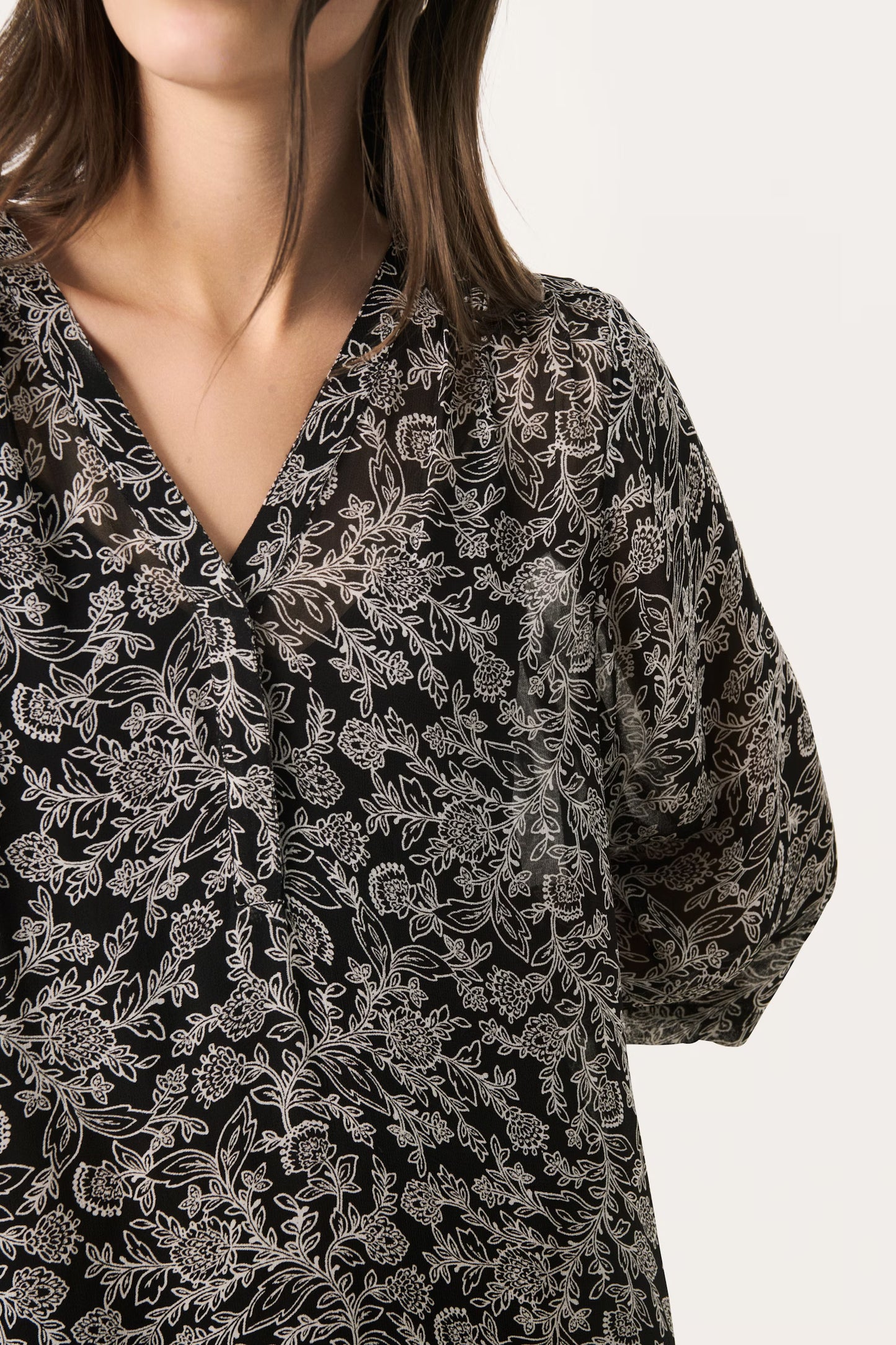 Part Two Berit Long Dress in Black Flower