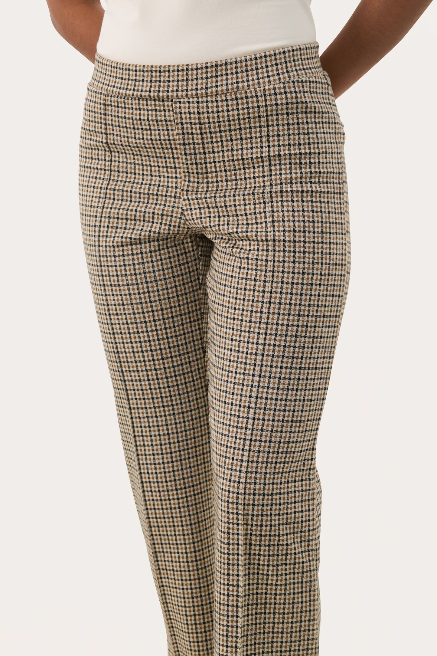 Part Two Pontas Check Trousers in Toasted Coconut