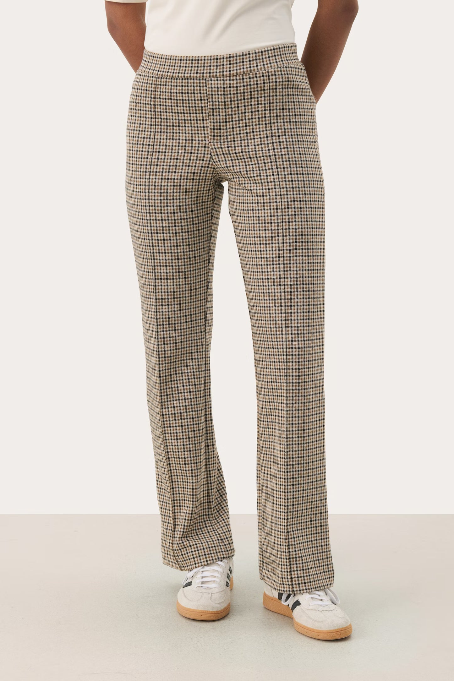 Part Two Pontas Check Trousers in Toasted Coconut