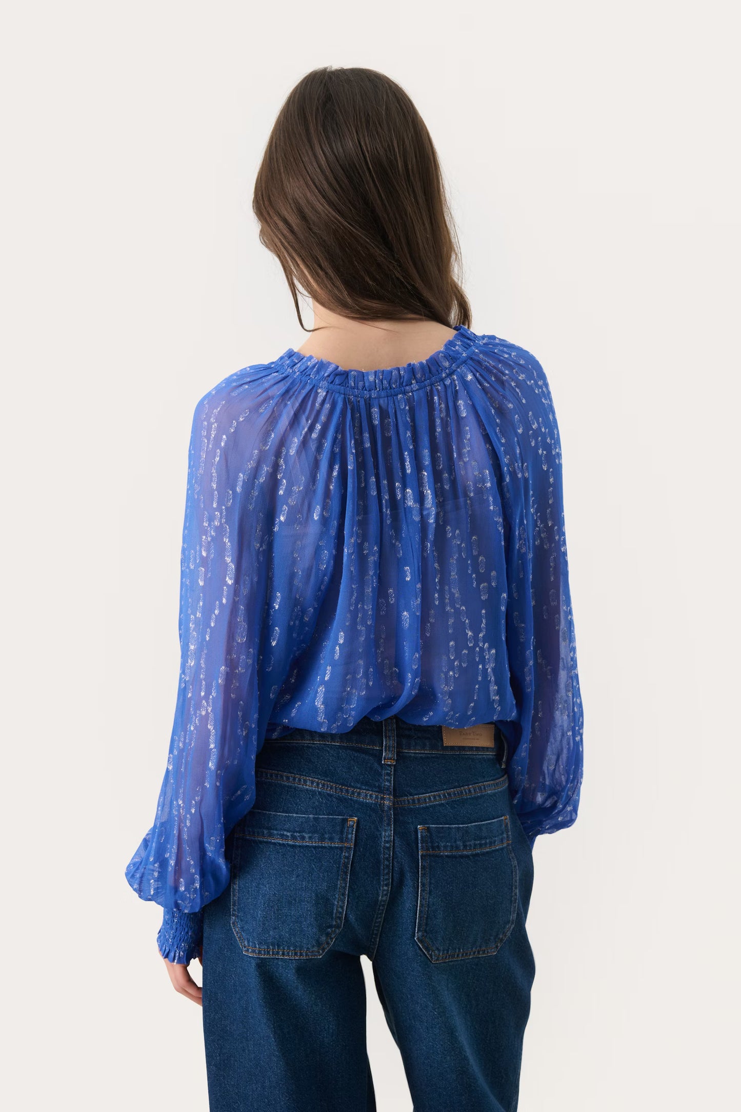 Part Two Teia Blouse in Blue Lurex