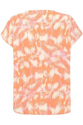 V-Neck Top in Tangerine Print
