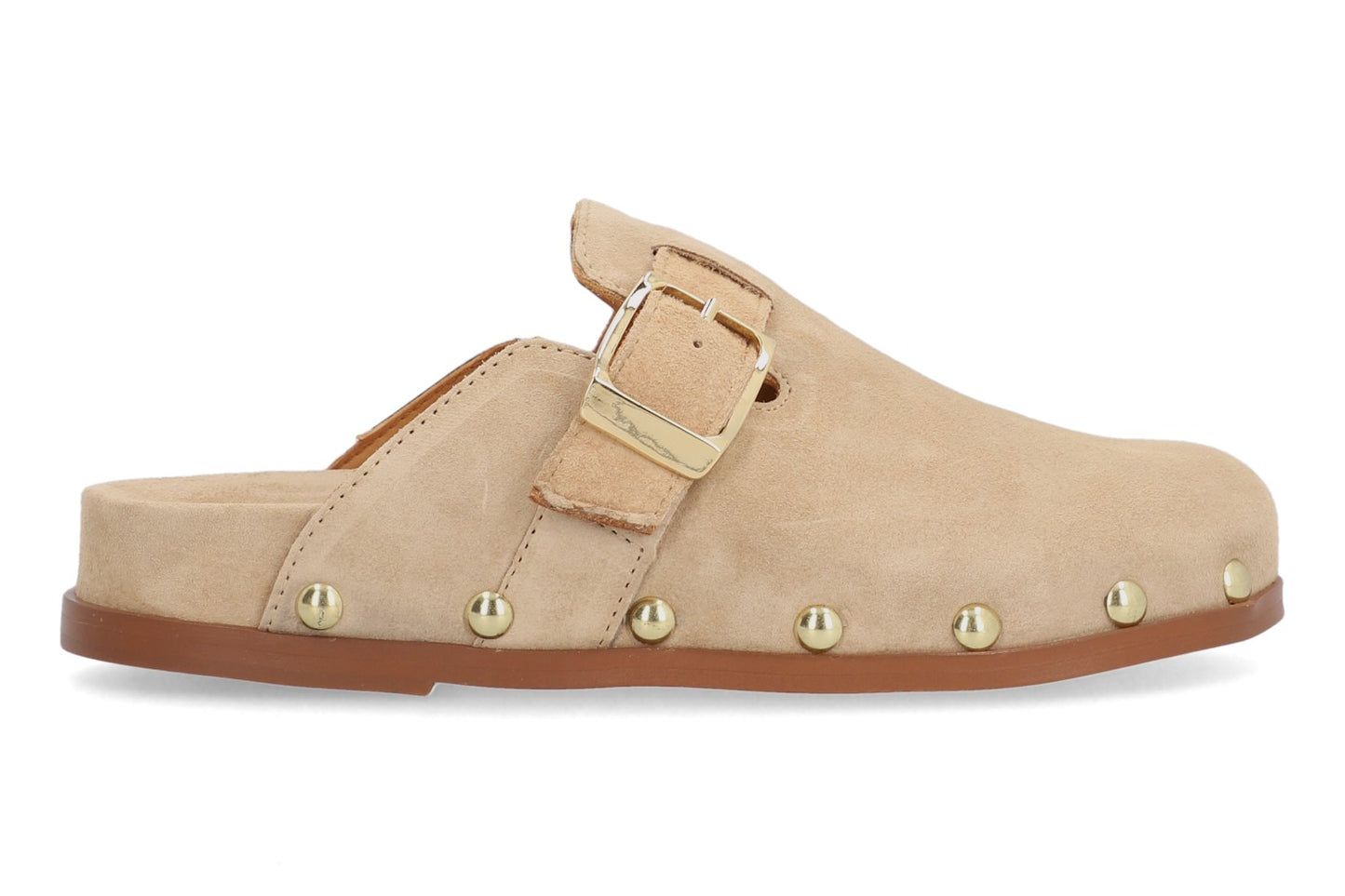 Leather Studded Mule in Sand
