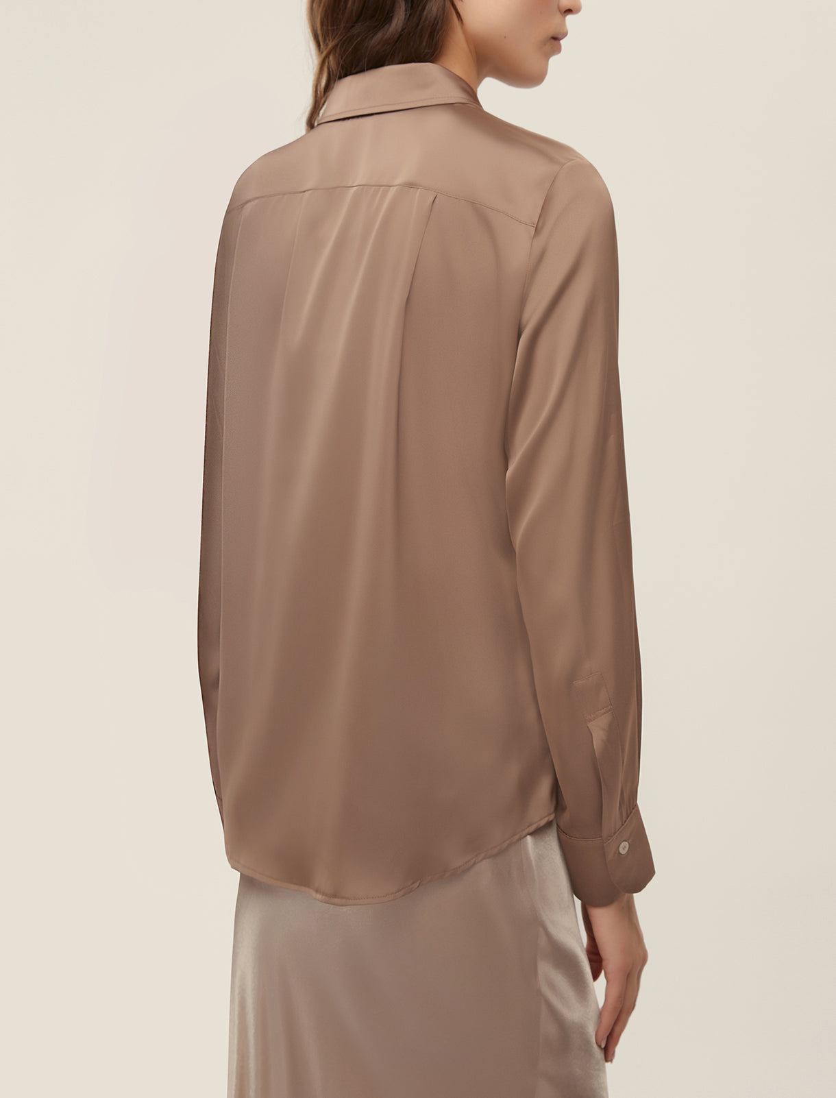 Emme Marella Naples Satin Blouse in Latte