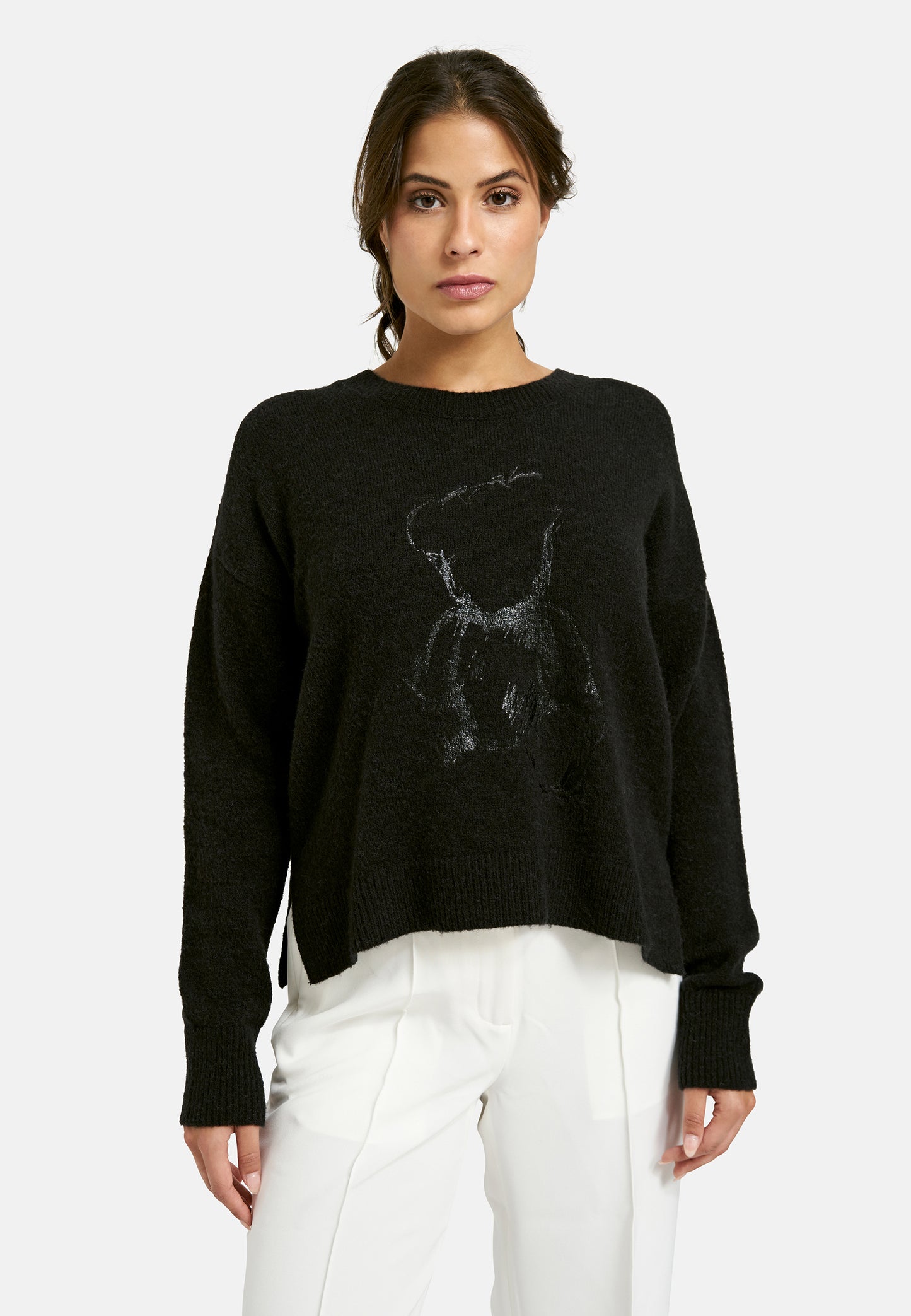 Milano Italy Teddy Design Jumper in Black