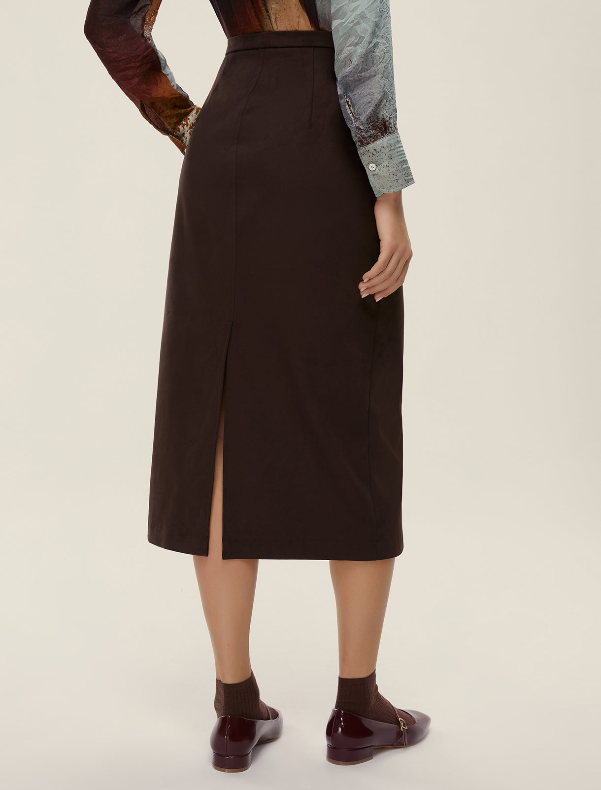 Emme Marella Dritto Skirt in Dark Brown
