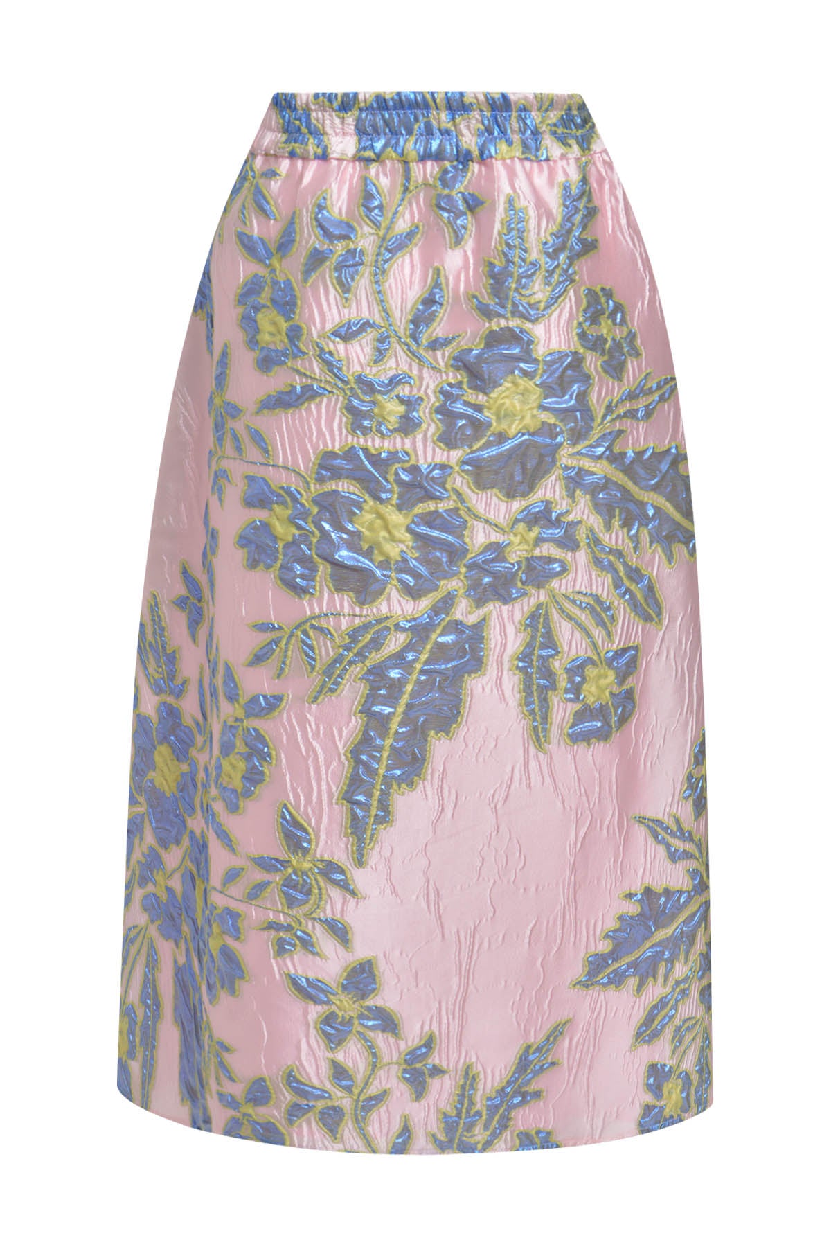 Milano Italy Midi Skirt in Rose Print
