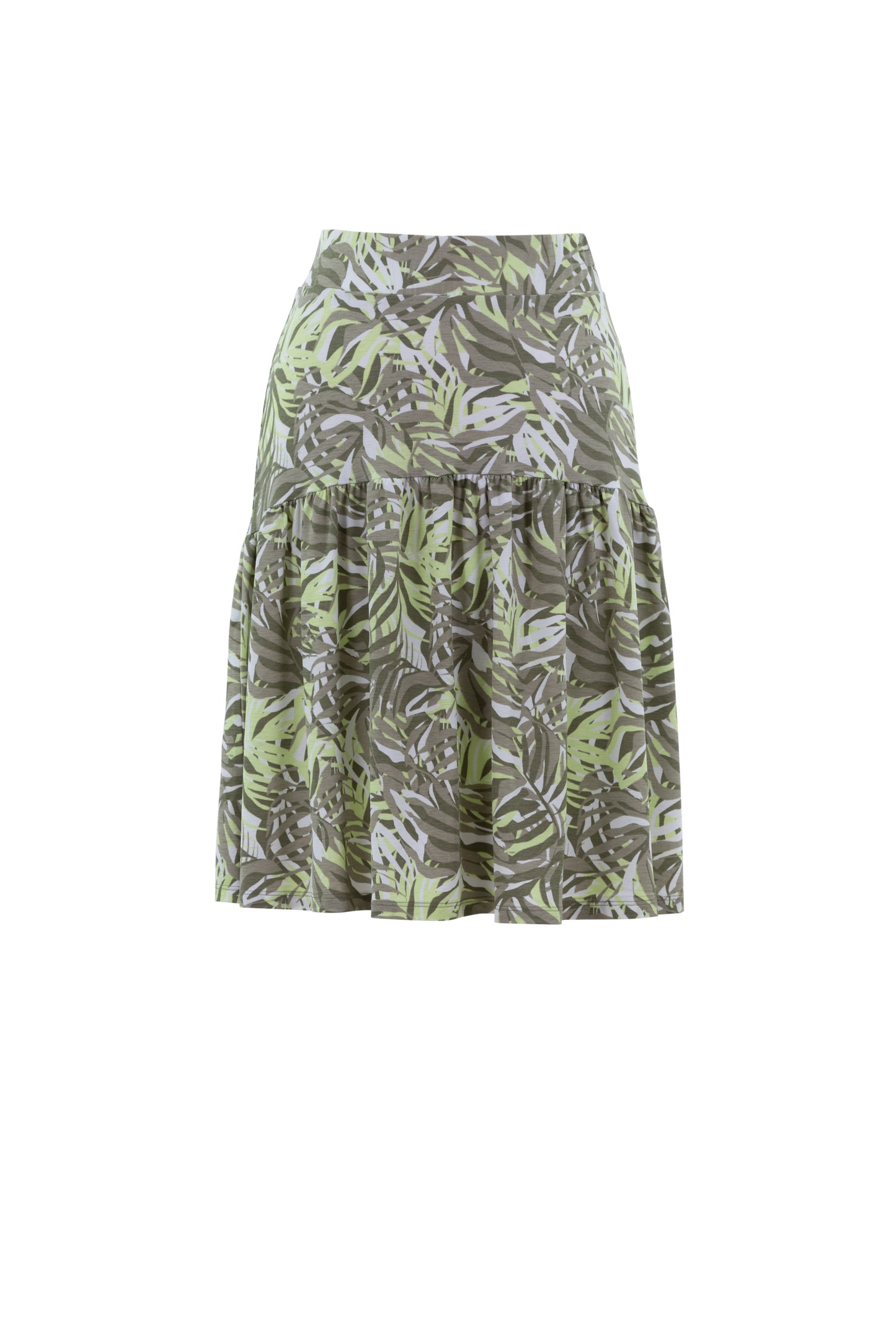 Leaf Print Skirt in Olive