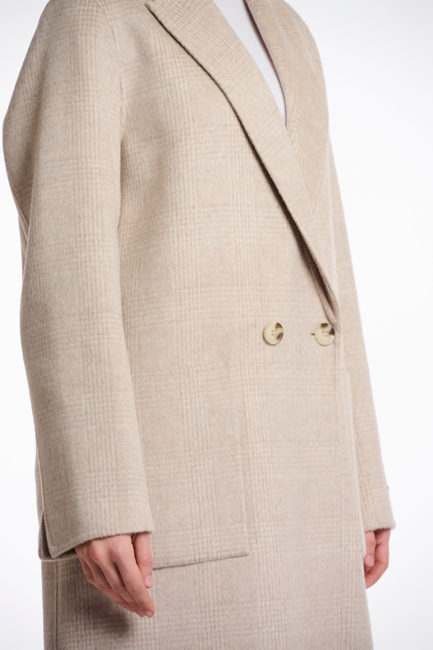 Rino & Pelle Adria Reversible Coat in Birch Check/Beige