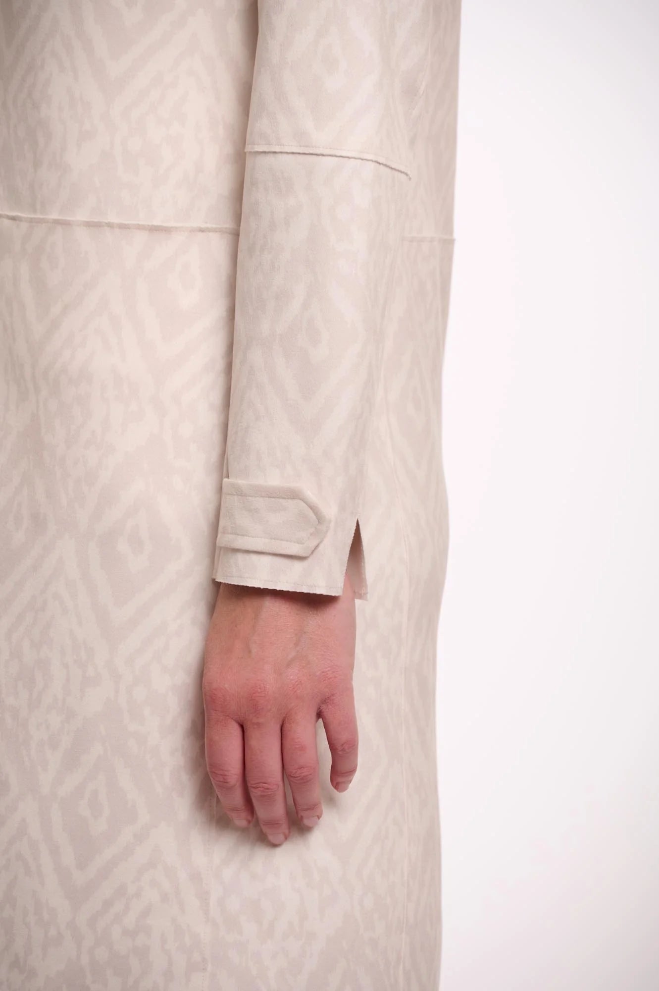 Rino & Pelle Babice Suede Coat in Birch Ikat