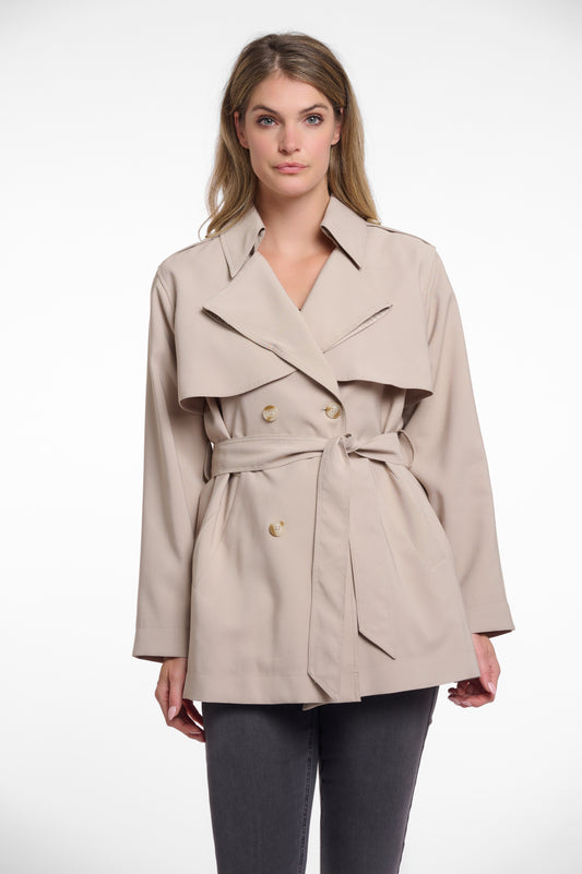 Bebel Short Trench Coat in Desert