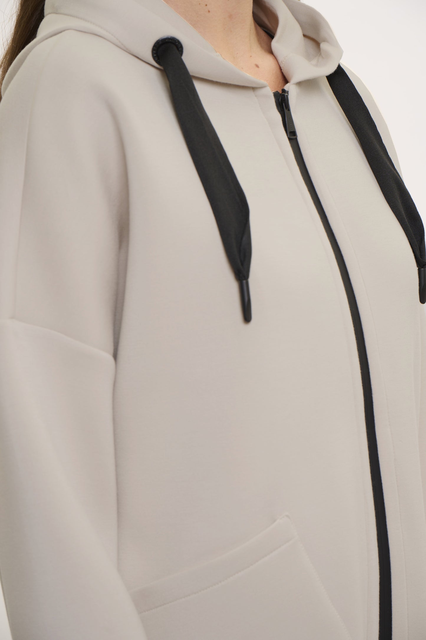 Bray Hooded Coat in Fog Grey