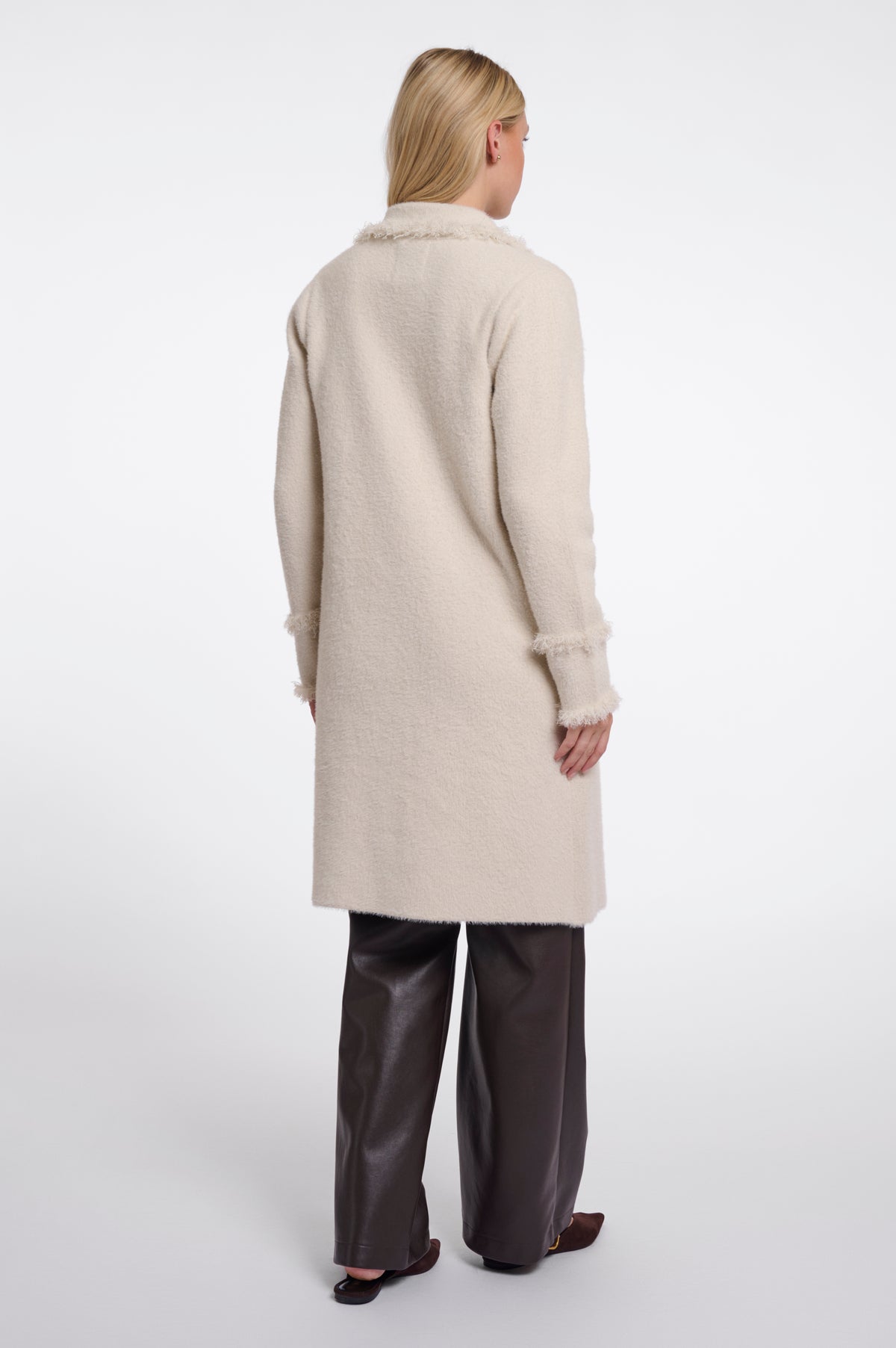 Rino & Pelle Catena Fringed Cardigan in Birch