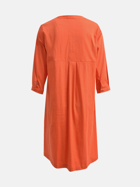 Shirt Dress in Hot Orange