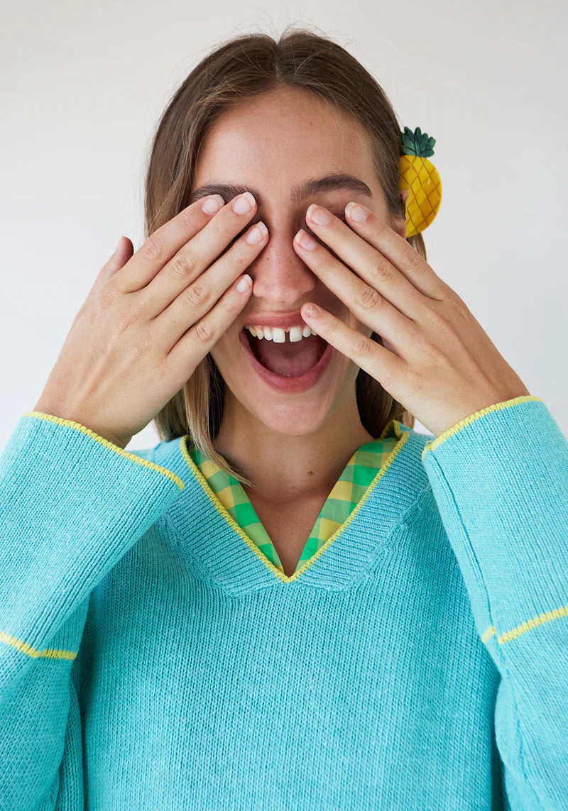 Dr Bloom Chipiron Sweater in Aqua