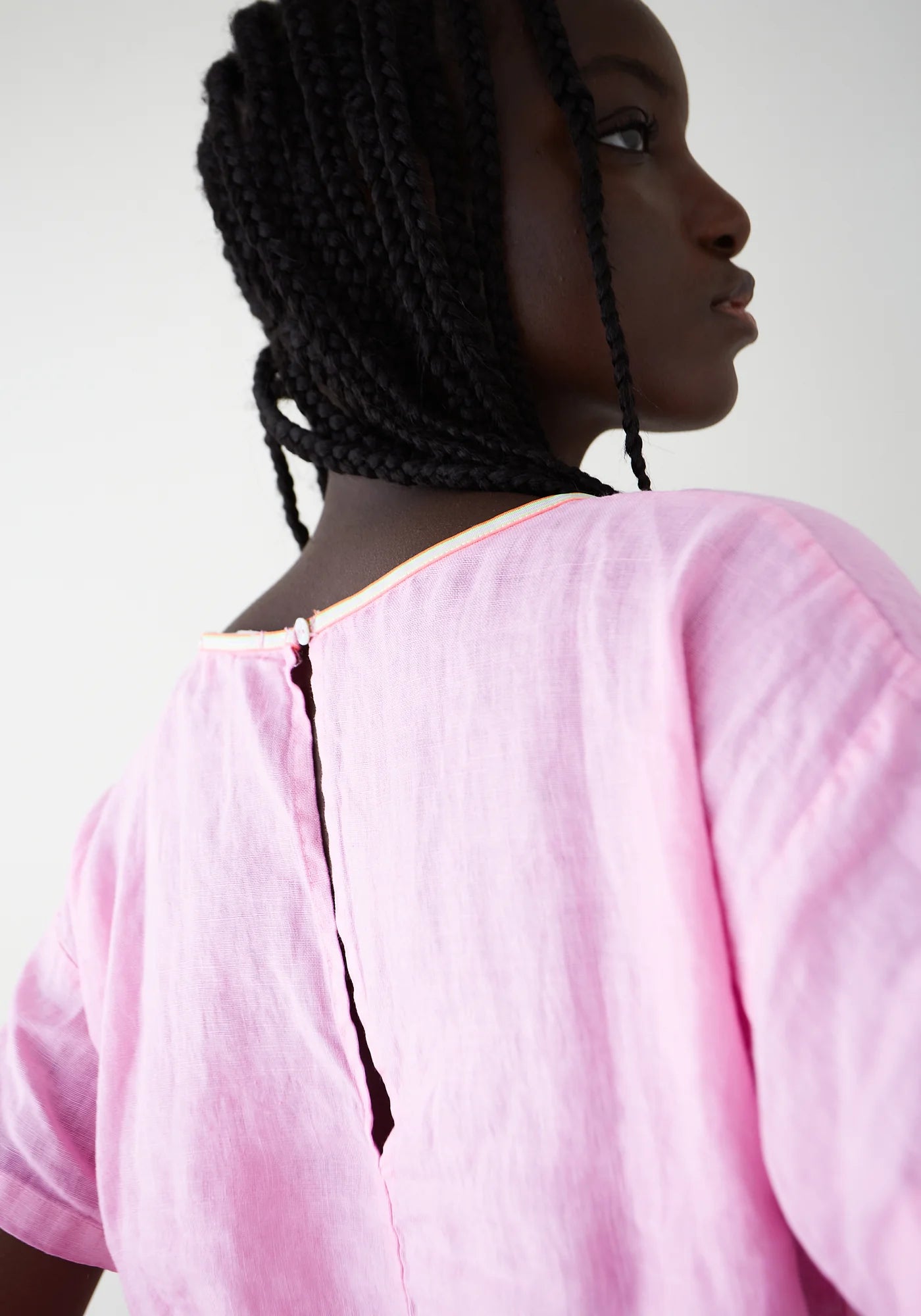 Dr Bloom Flake Linen Blouse in Rosa