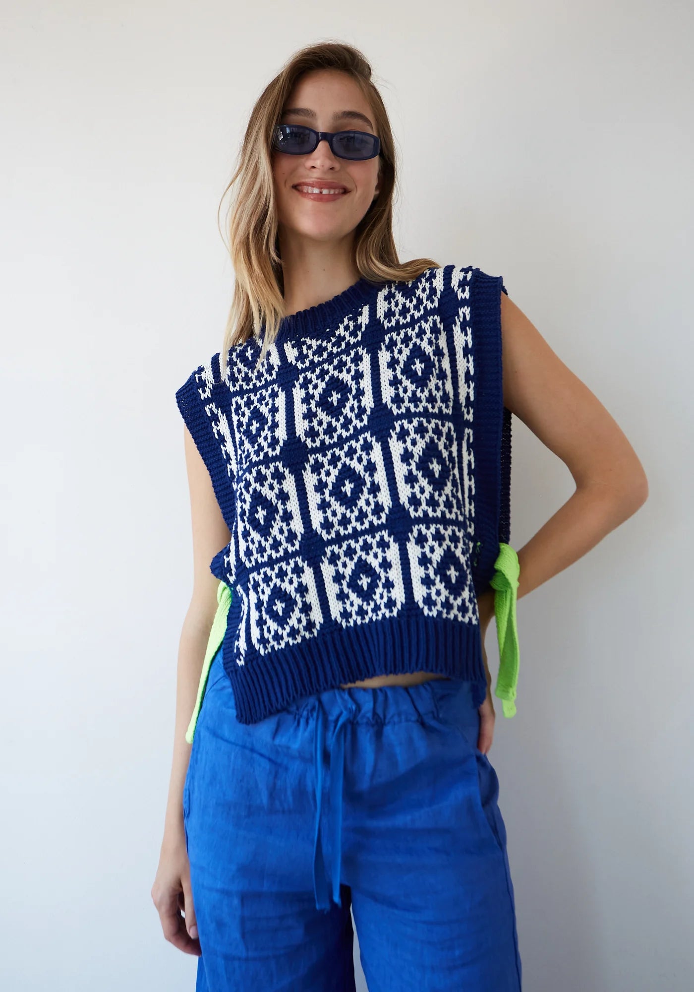 Dr Bloom Gusto Sleeveless Vest in Blue