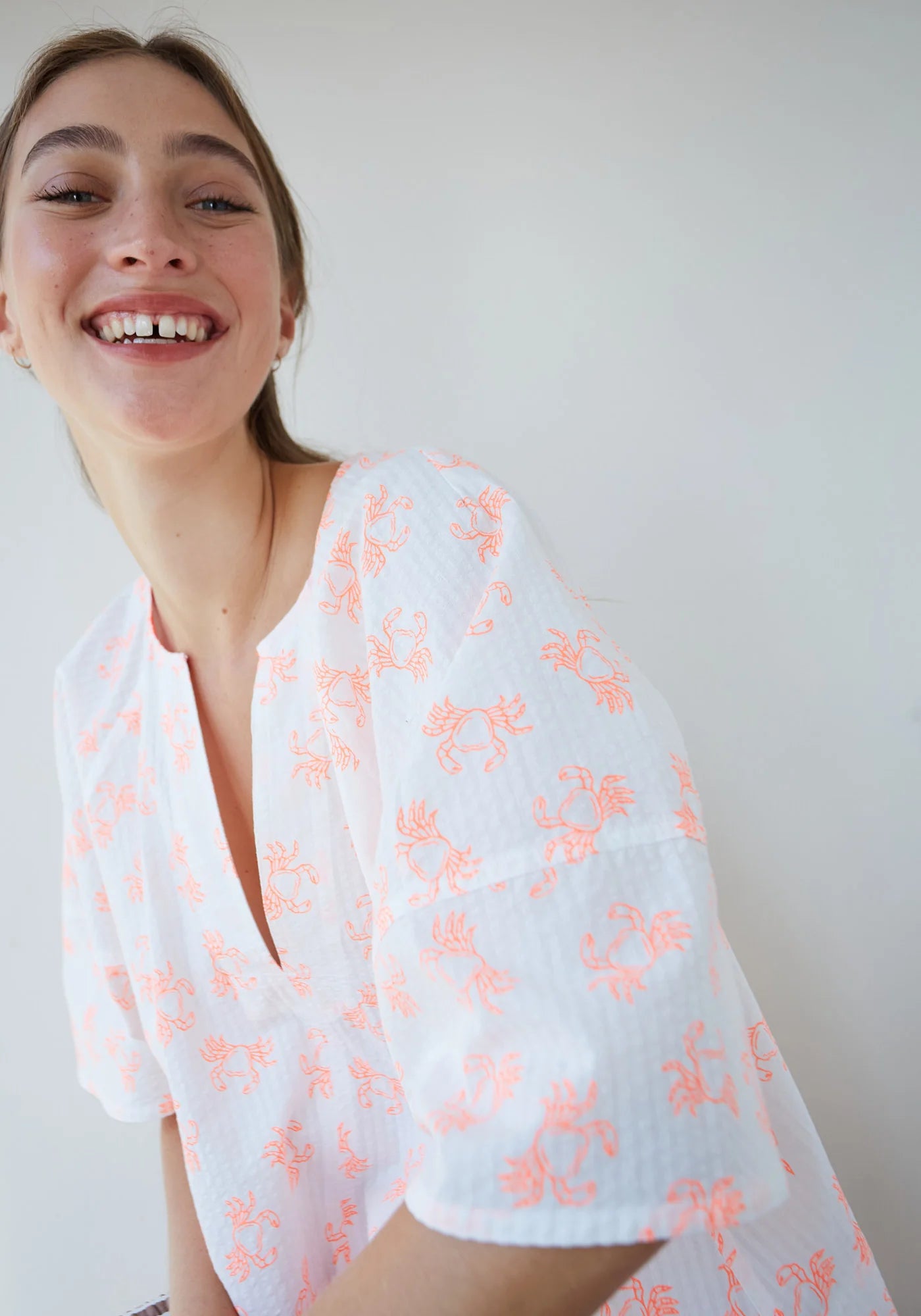 Dr Bloom Soplo Blouse in Neon Crab