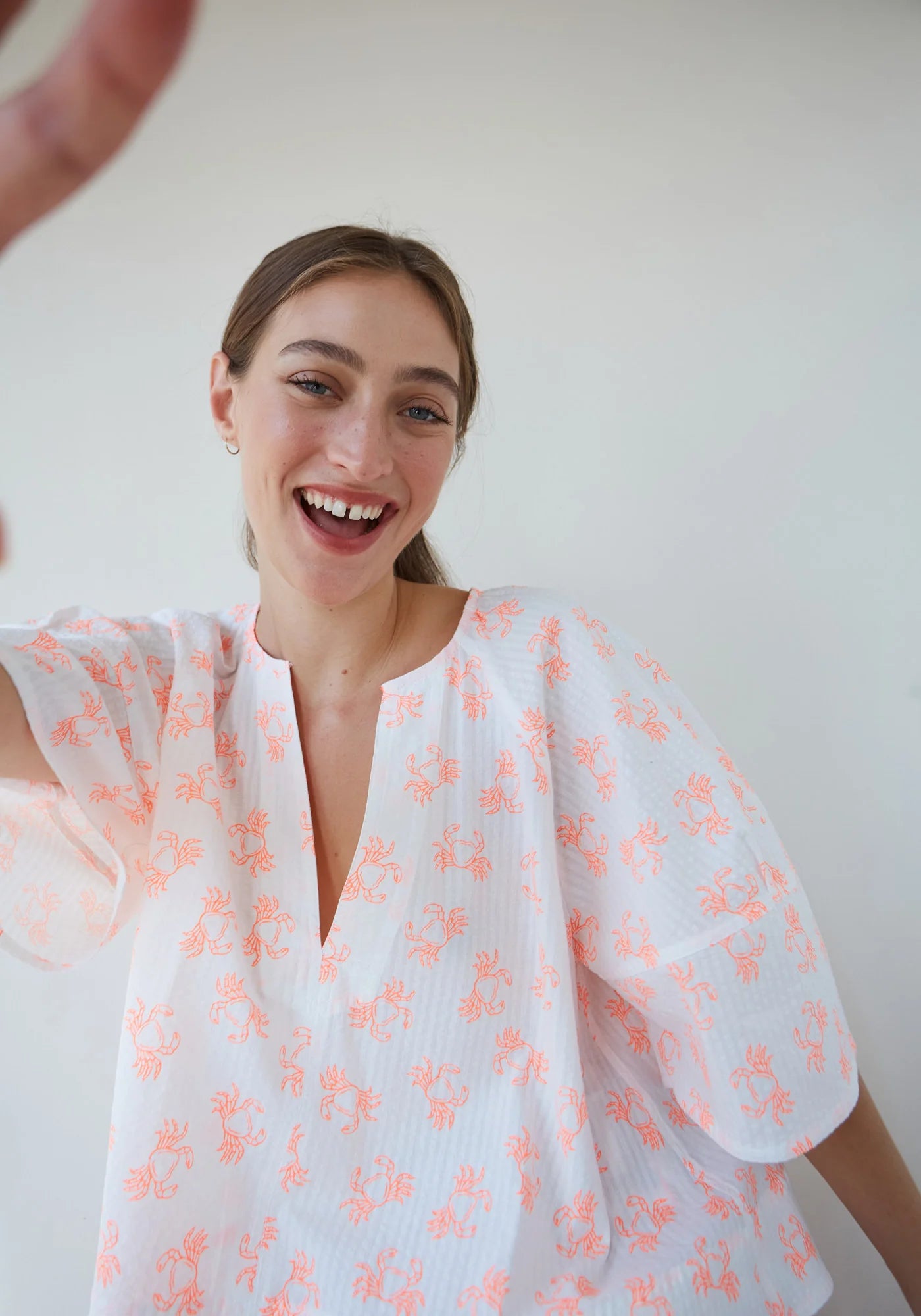 Dr Bloom Soplo Blouse in Neon Crab