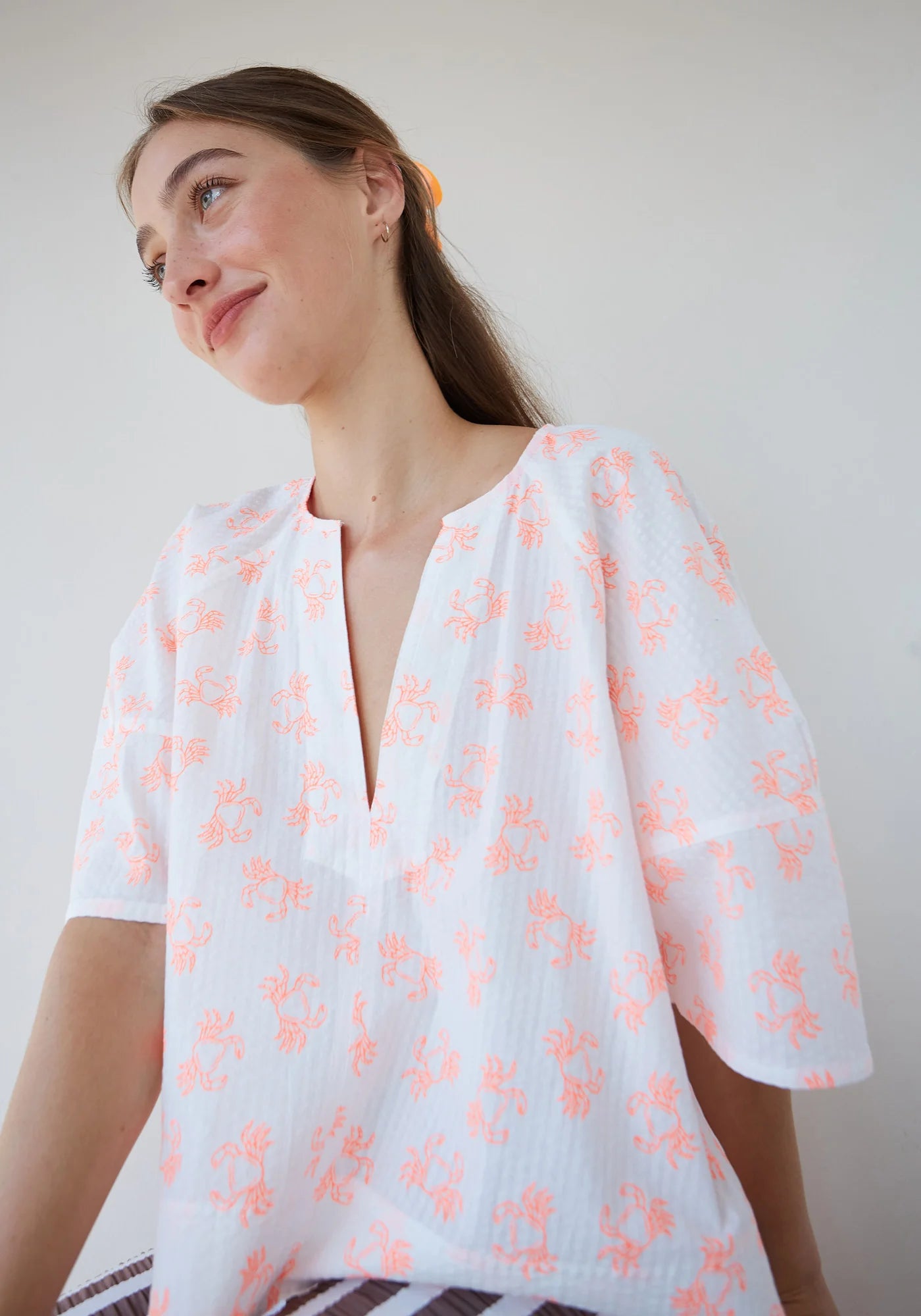 Dr Bloom Soplo Blouse in Neon Crab