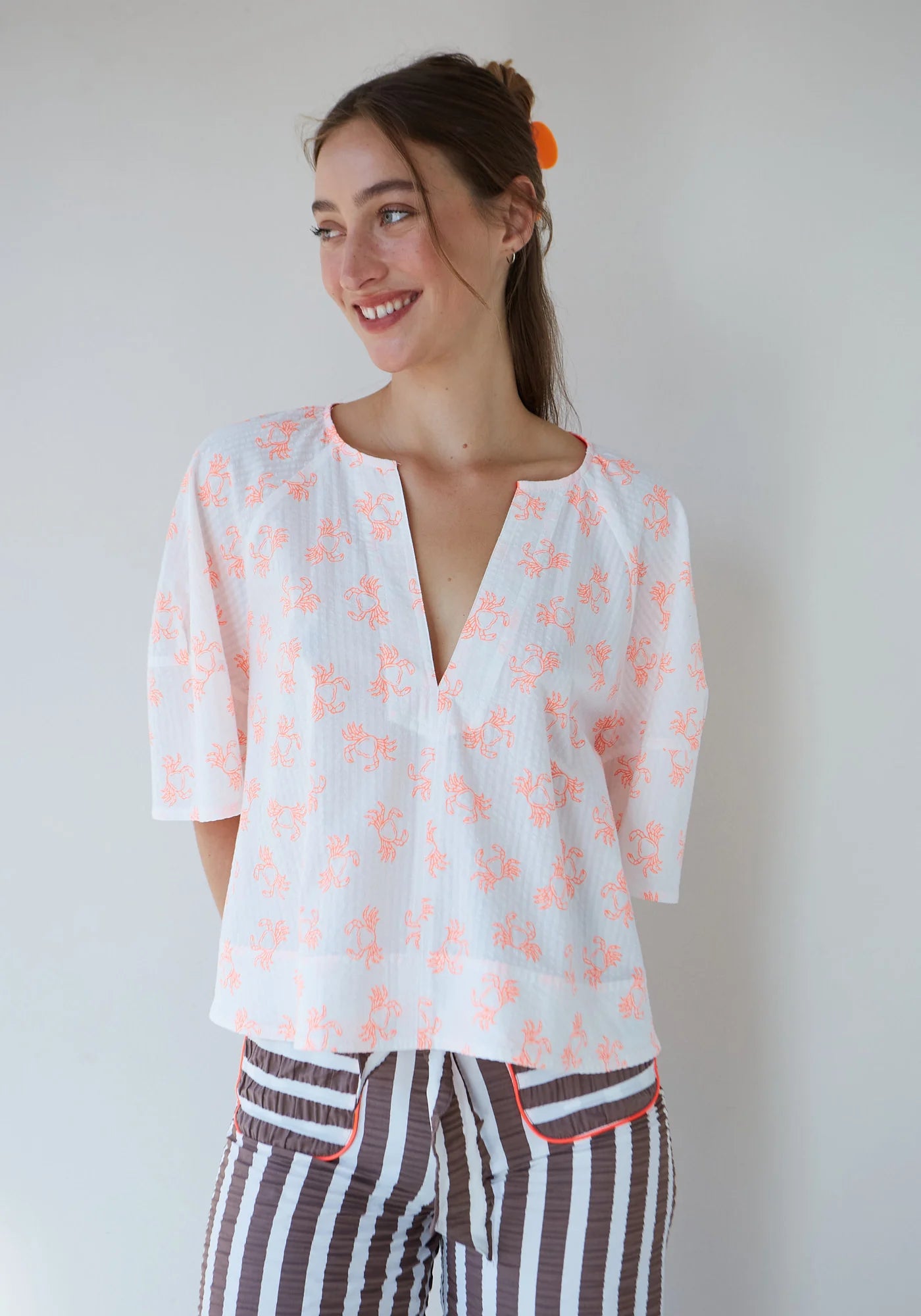 Dr Bloom Soplo Blouse in Neon Crab