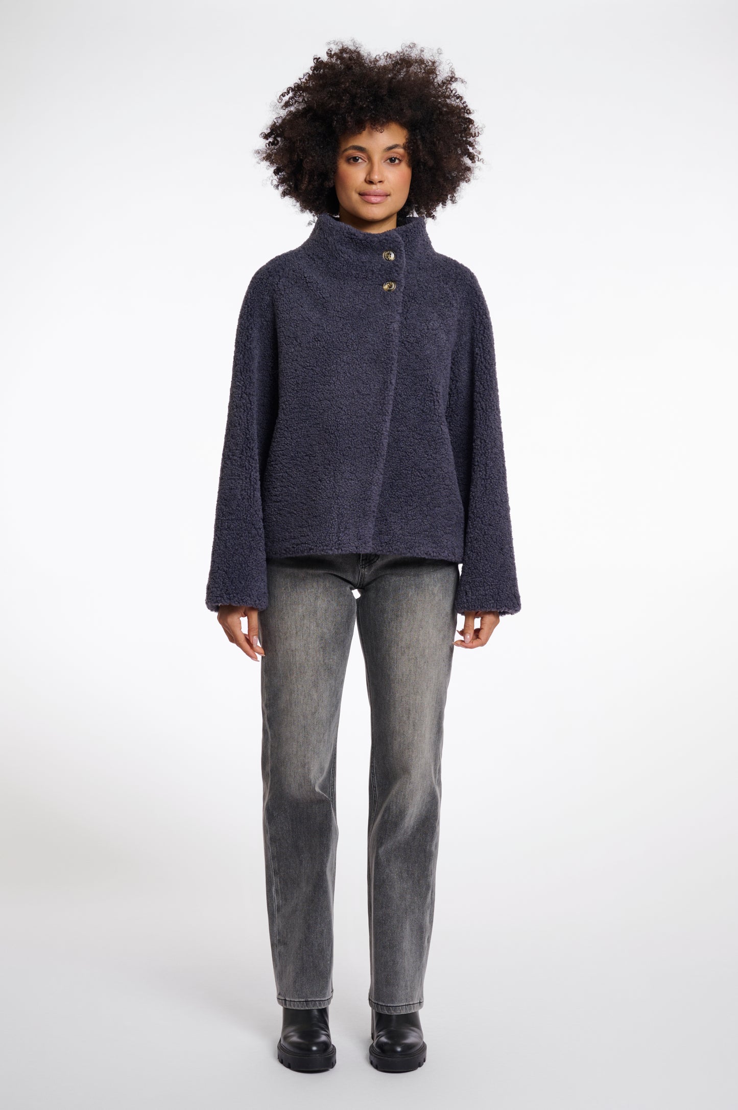 Rino & Pelle Denu High-neck Jacket in Grey