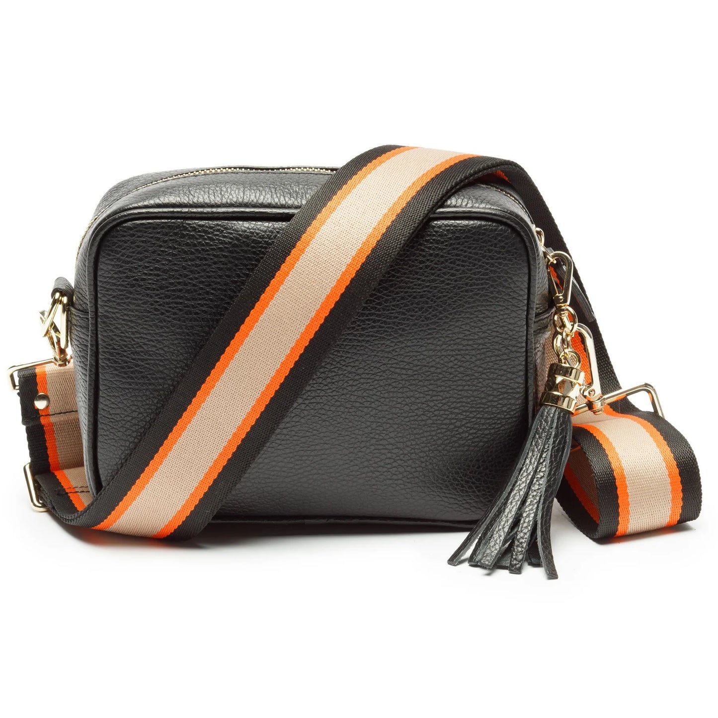 Elie Beaumont Wide Bag Strap in Orange Black