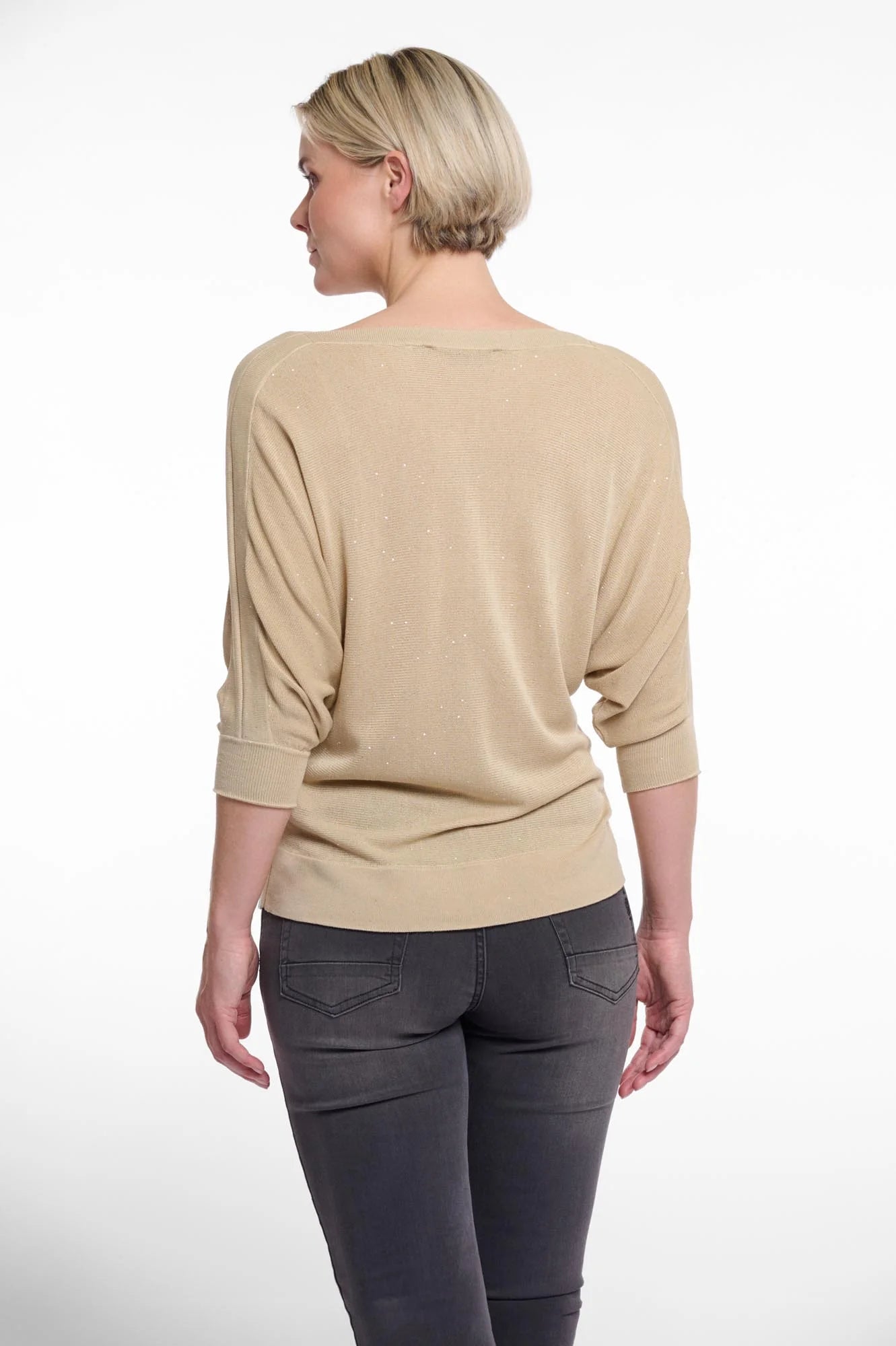 Rino & Pelle Foam 3/4 Sleeve Top in Pale Camel