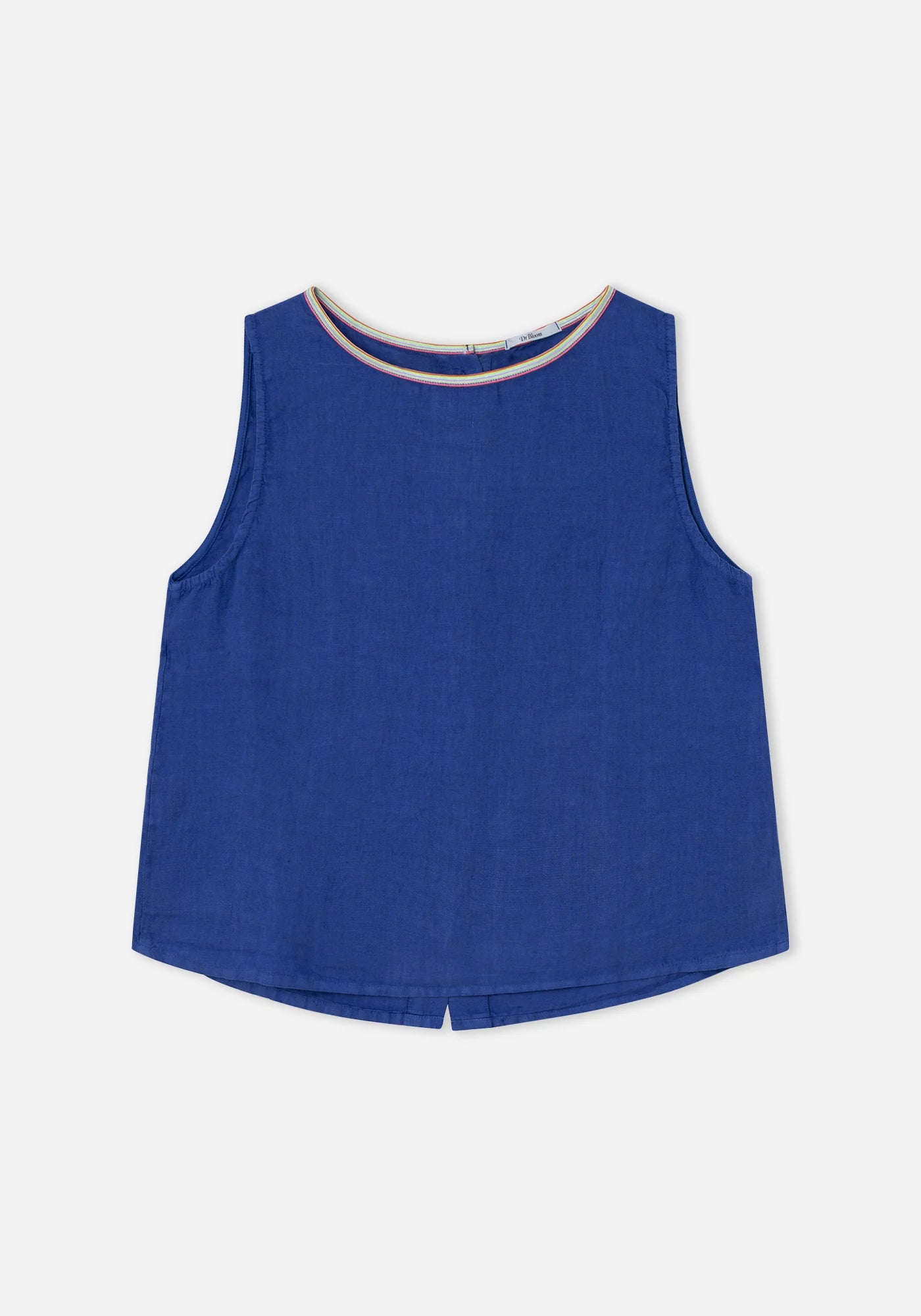 Dr Bloom Ana Linen Sleeveless Top in Blue