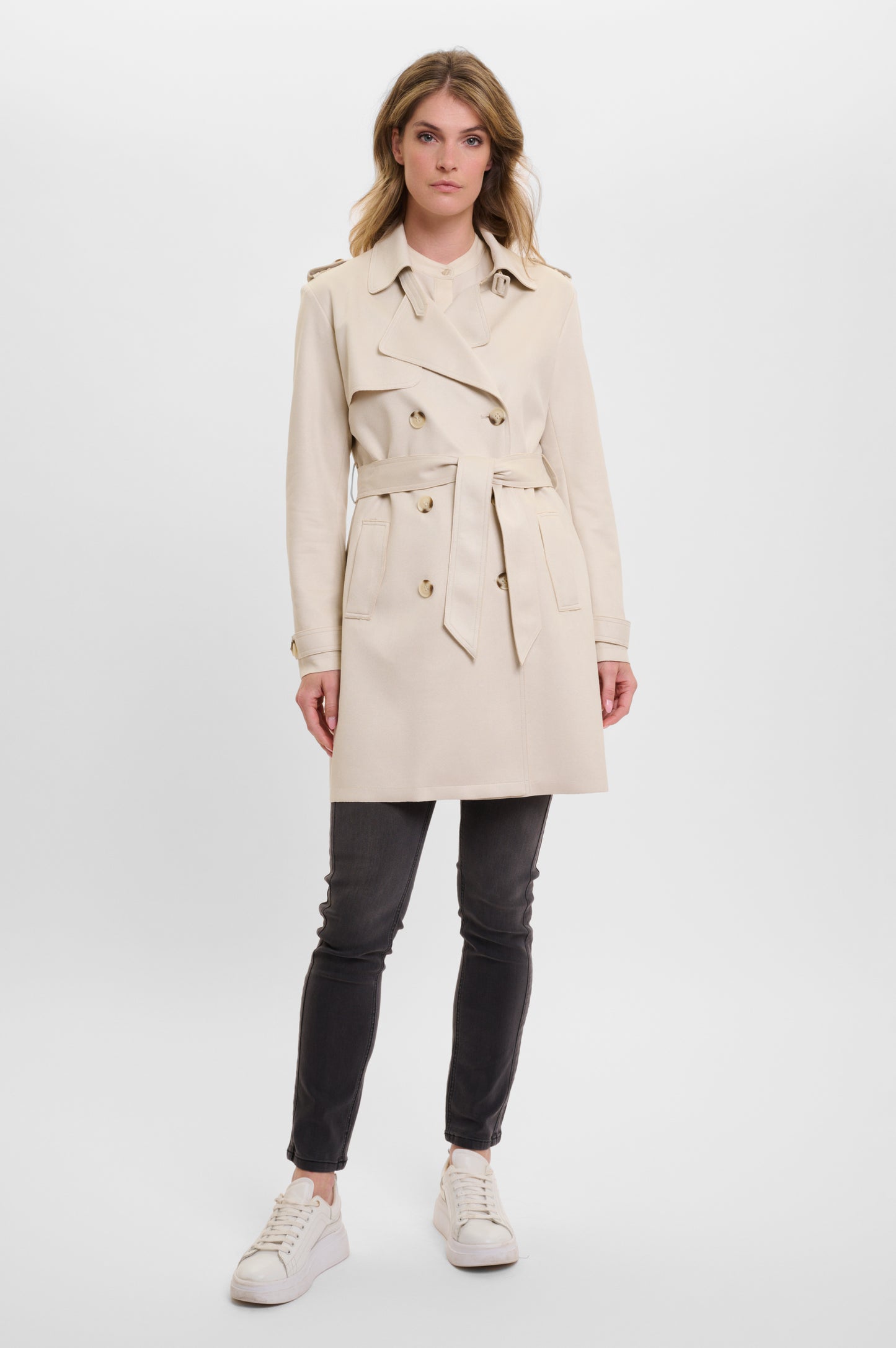 Kyona Trench Coat in Birch