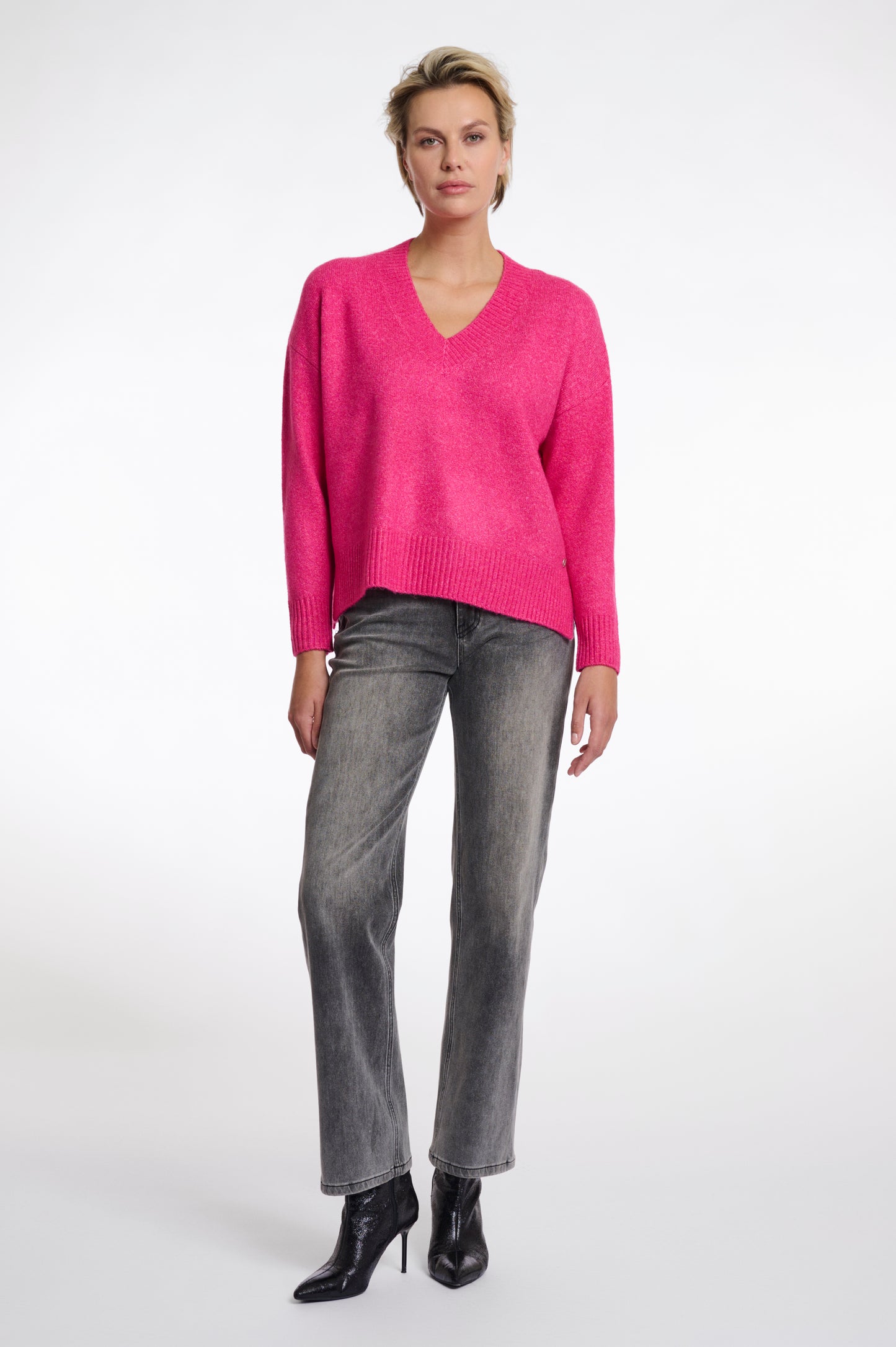 Rino & Pelle Maribel V-Neck Sweater in Pink