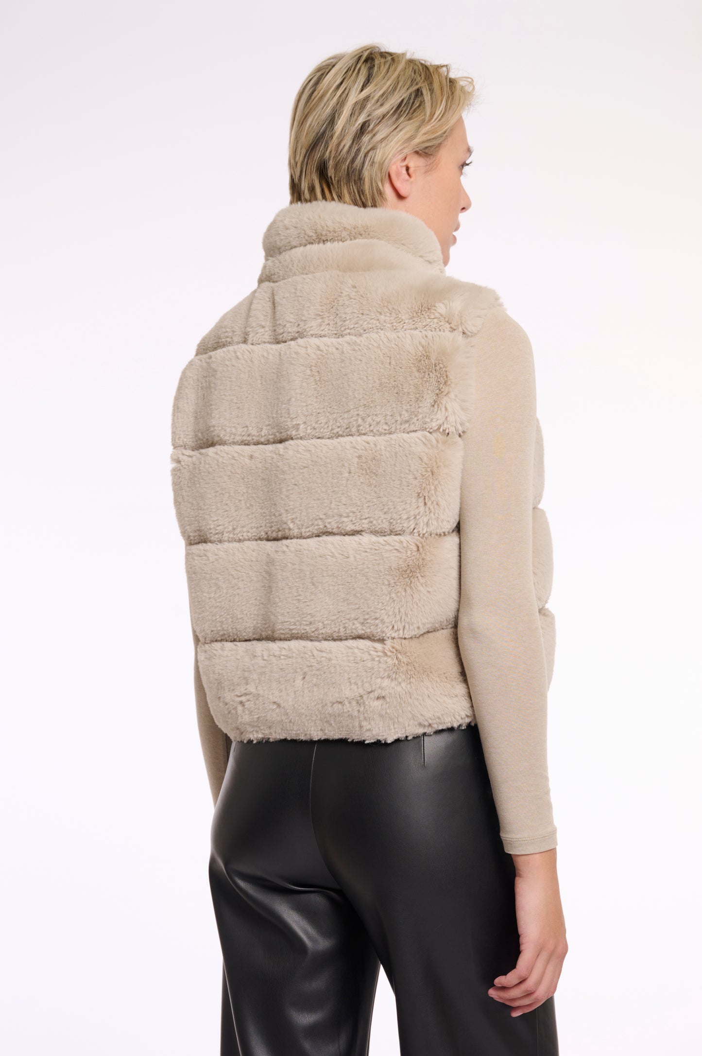 Rino & Pelle May Faux Fur Waistcoat in Birch