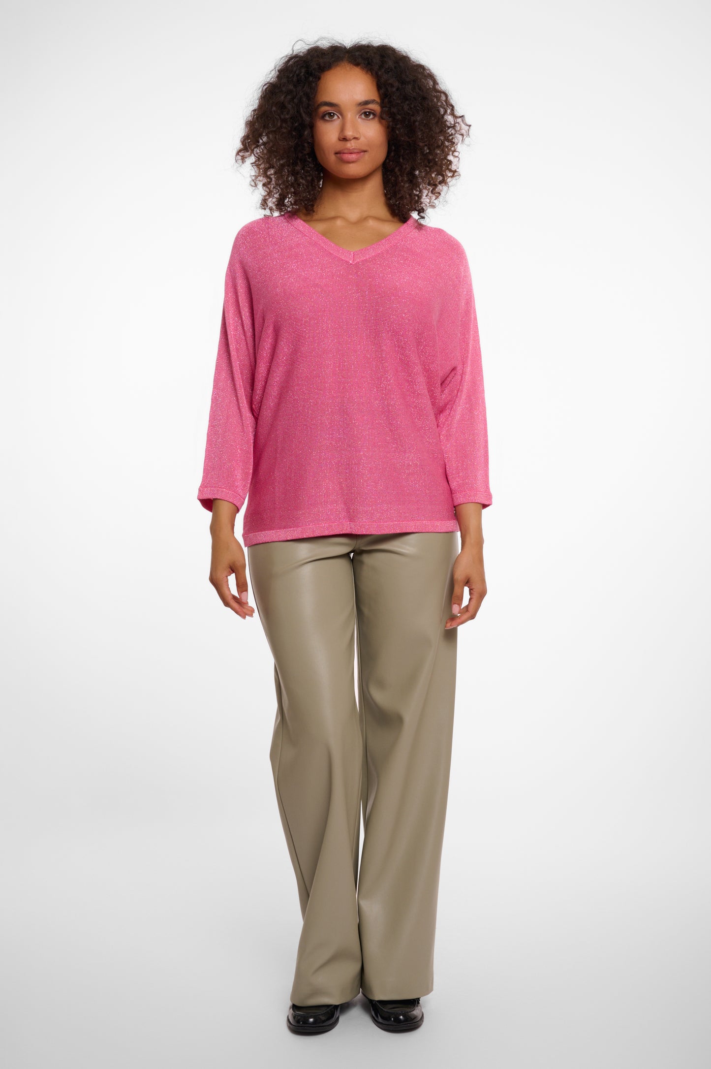 Mulan V-neck Sweater in Pink