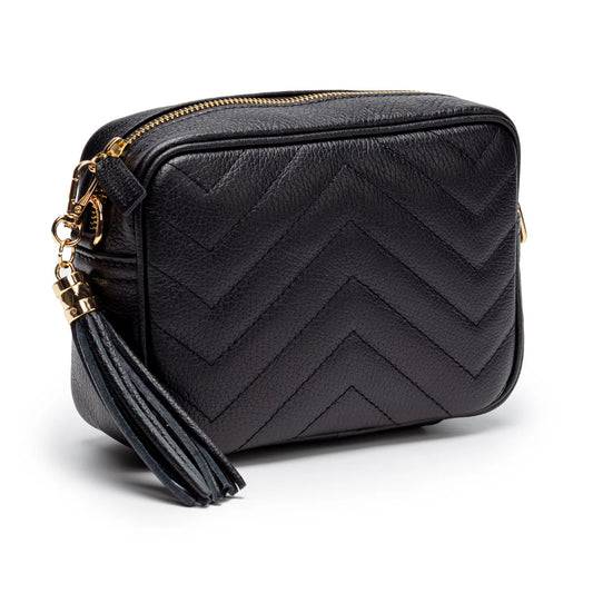 Elie Beaumont Quilted Crossbody Bag Black