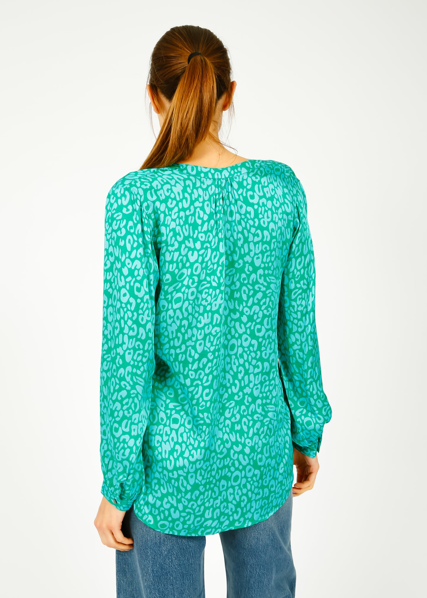 Leopard Print Blouse Blue