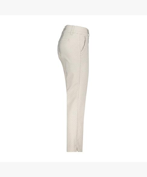 Diana Fancy Vichy High Rise Trousers in Stone