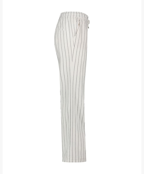 Red Button Collette Linen Trousers in Navy Stripe