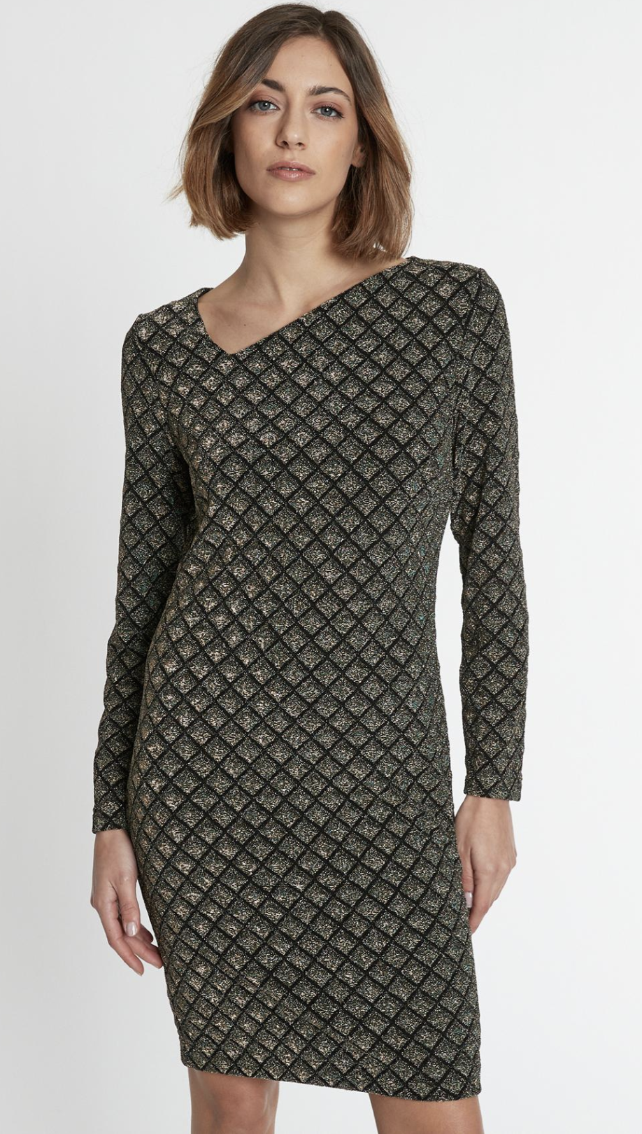 Sakyra Long Sleeve Dress in Gold
