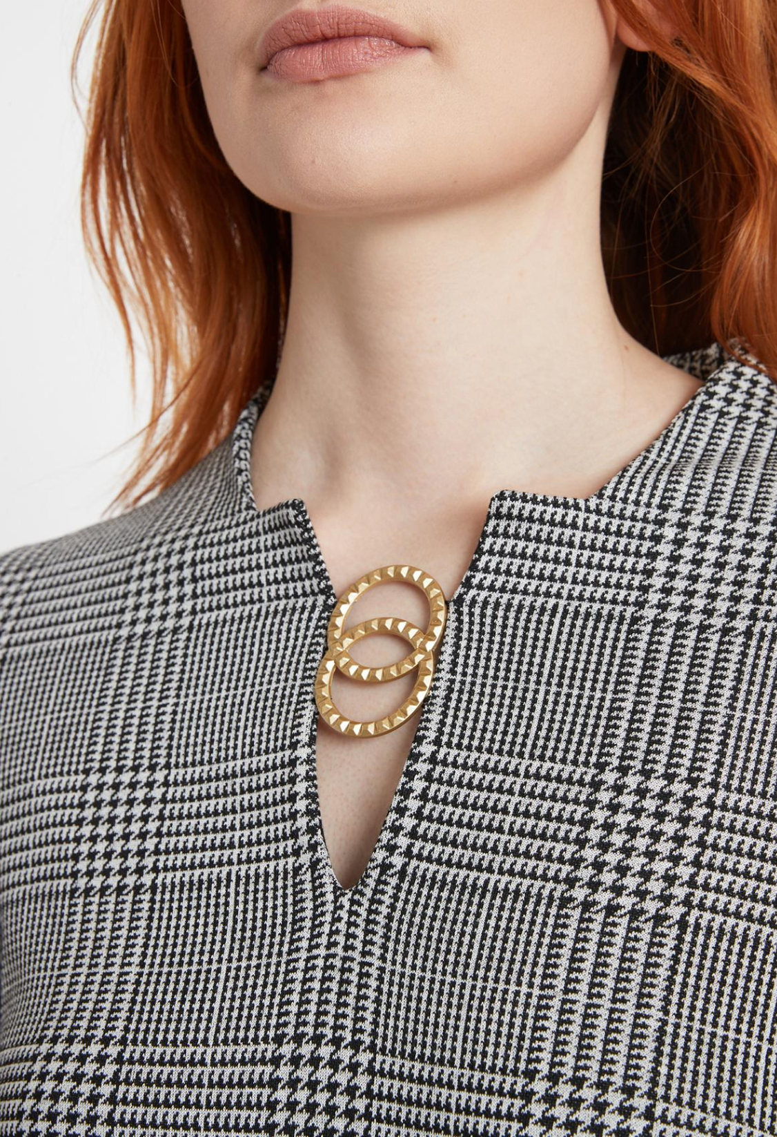 Shabya Check Dress in Black & White