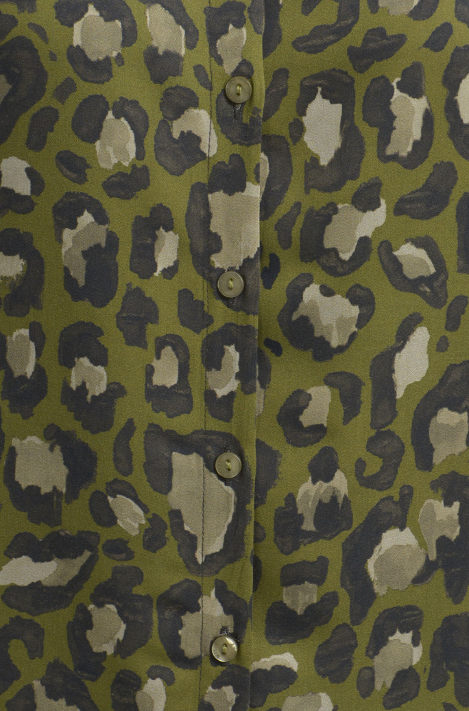 Milano Italy Shirt in Khaki Leopard Print