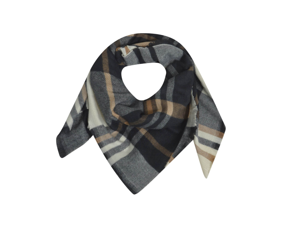 Milano Italy Check Scarf in Black