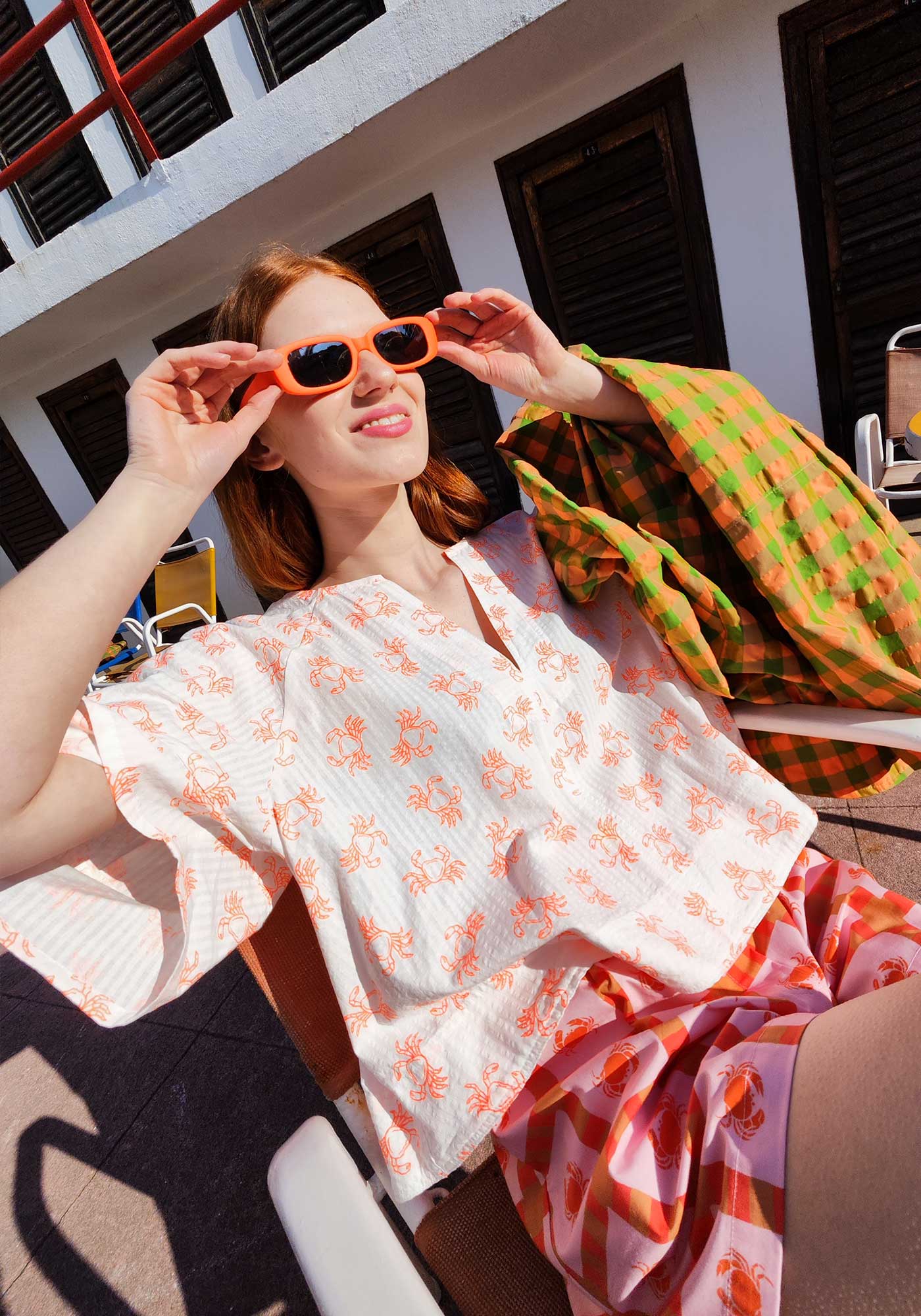 Dr Bloom Soplo Blouse in Neon Crab