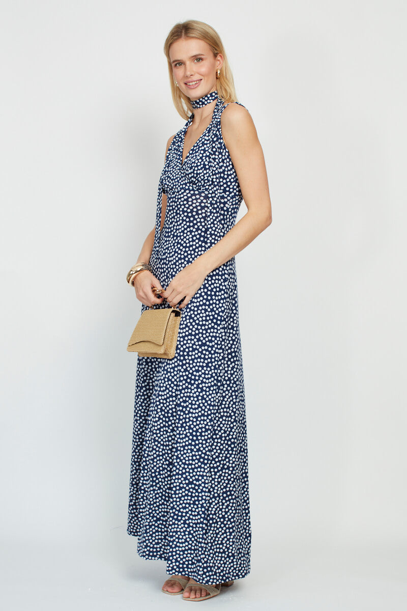 Onjenu Brigette Dress in Navy Dot