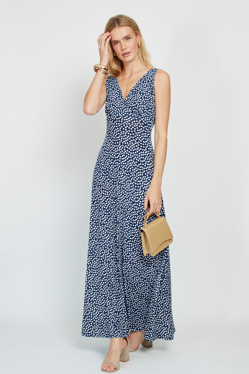 Onjenu Brigette Dress in Navy Dot