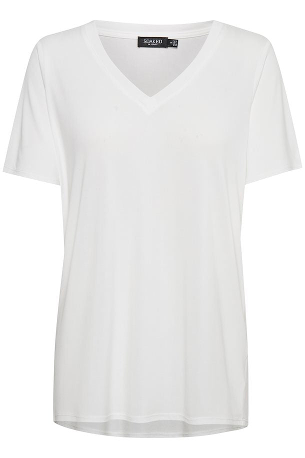 Slcolumbine V Neck T-Shirt in Broken White