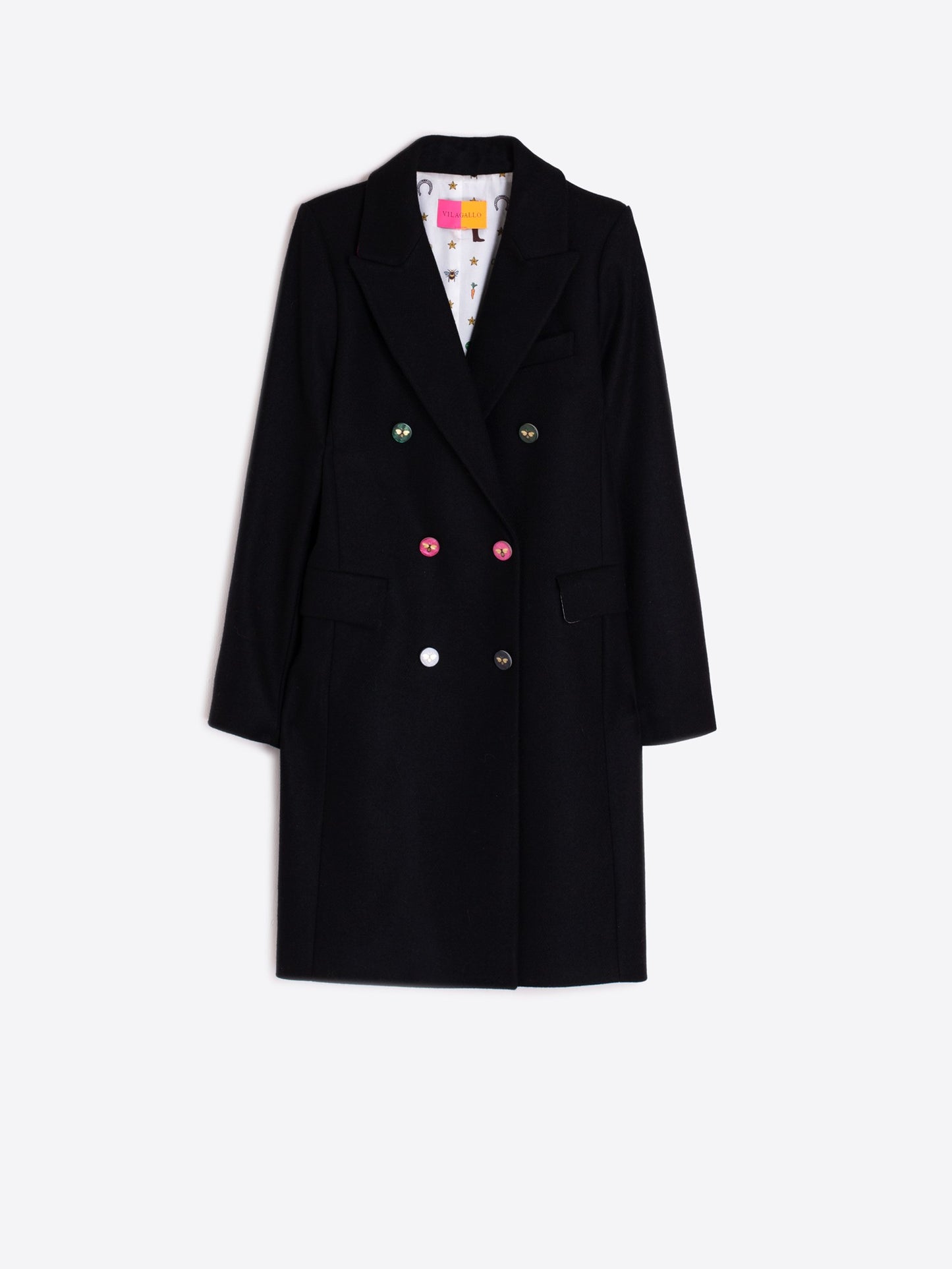 Vilagallo Lana Coat in Black